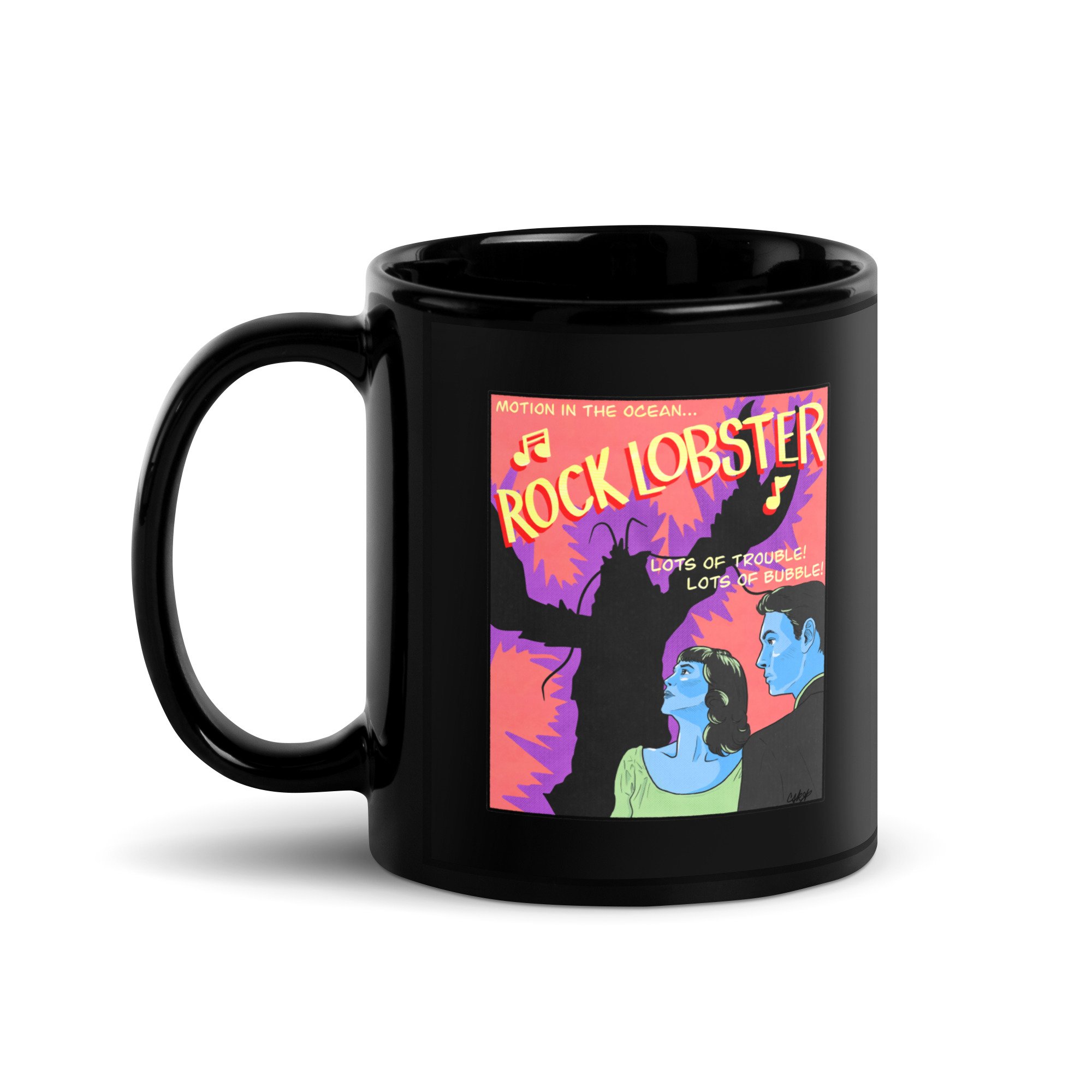 The B-52s "Rock Lobster" / Teenagers From Outer Space Mashup by Chelsea Kelly | Black Glossy Mug