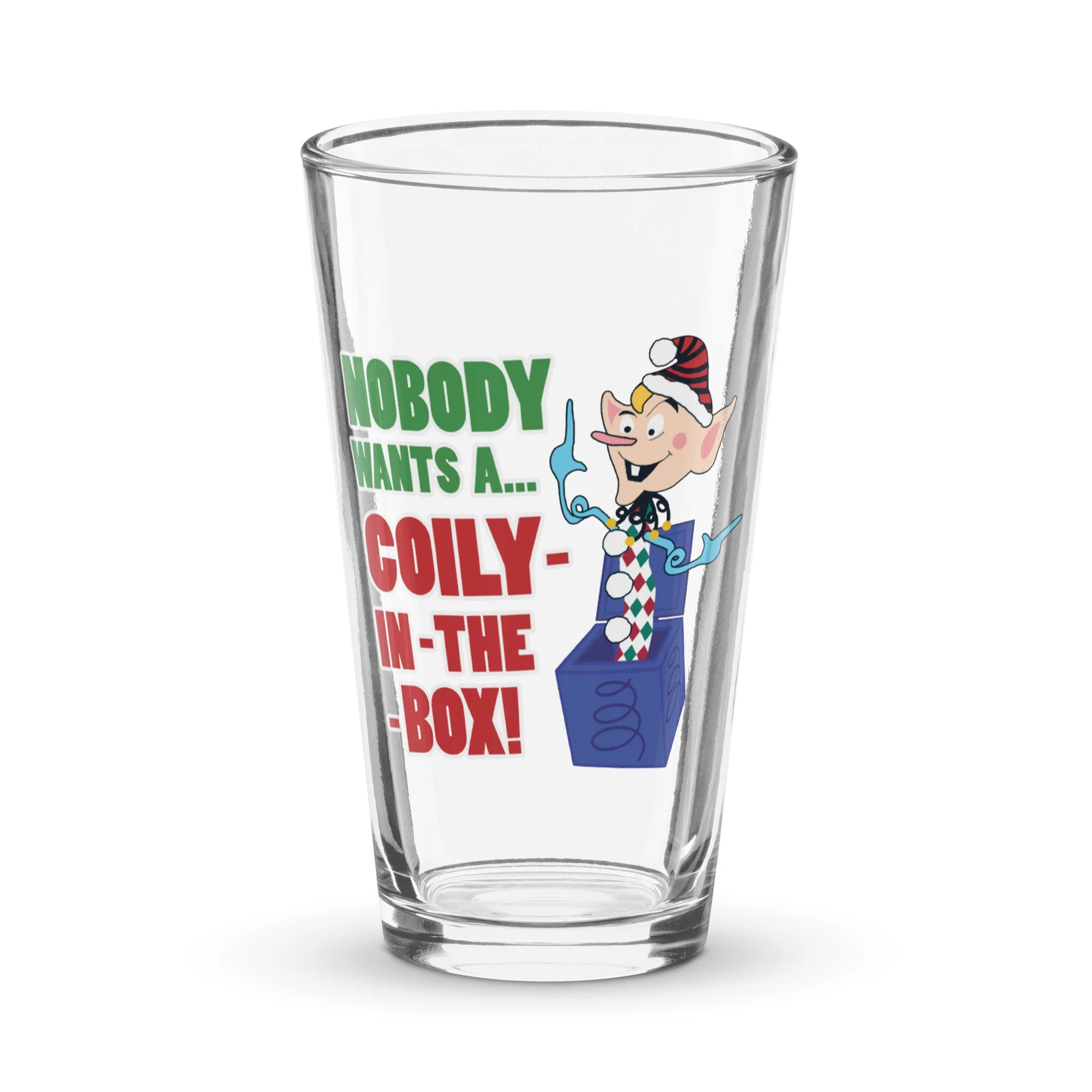 Dumb Industries | Coily-in-the-Box Design by Josh Flowers | Shaker pint glass