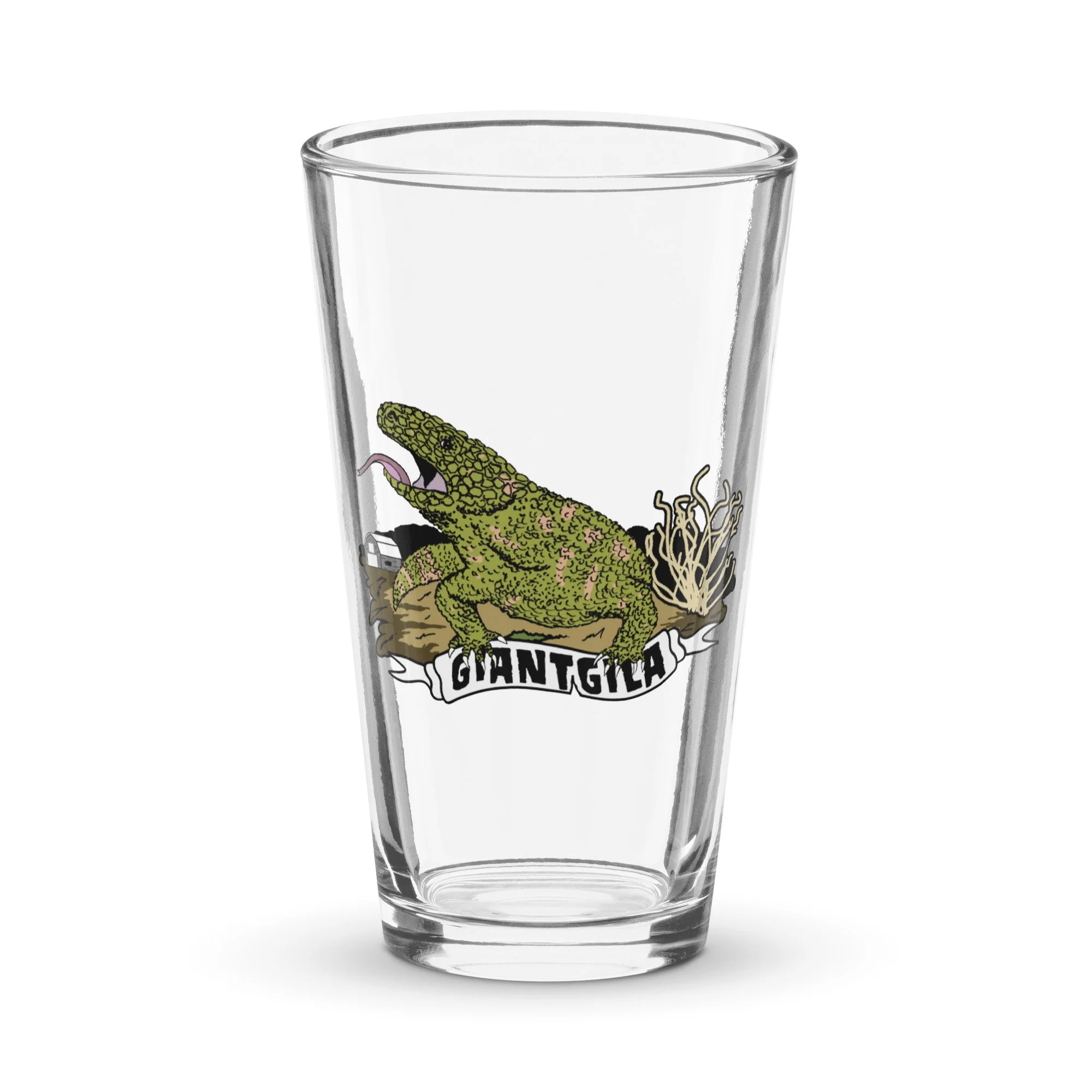 Dumb Industries | Giant Gila design by Colette Flowers | Shaker pint glass