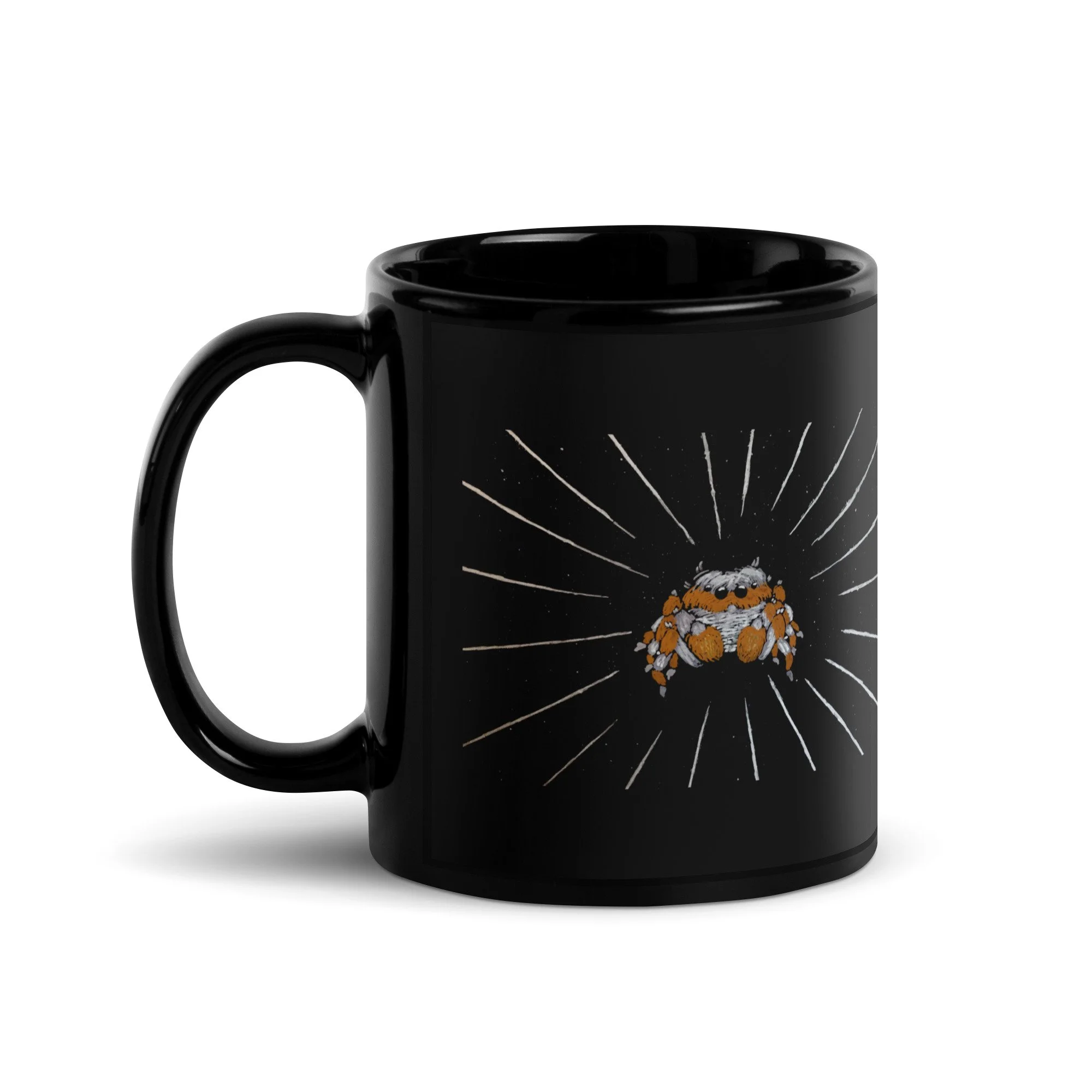 Dumb Industries | Grandmother Spider by Q | Black Glossy Mug