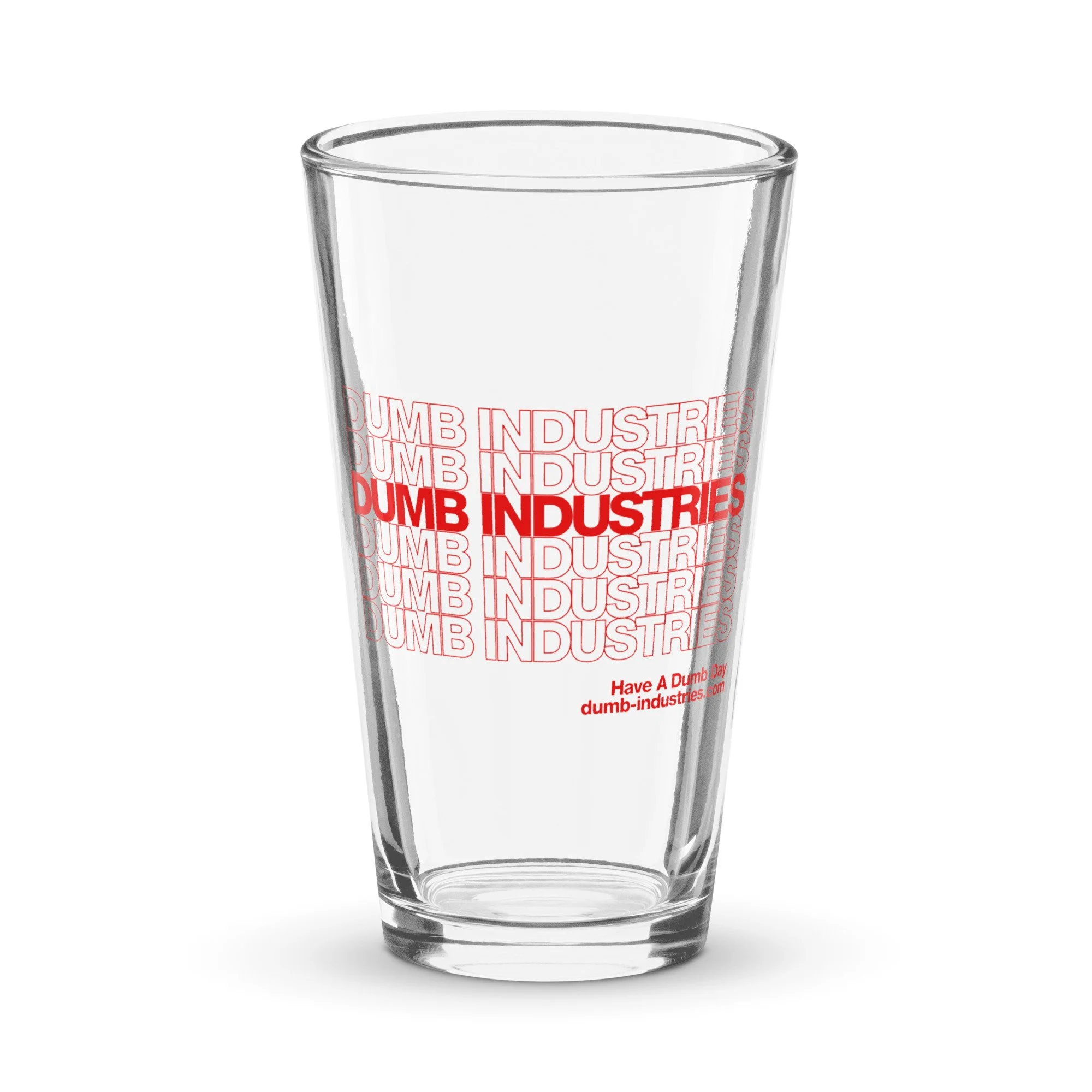Dumb Industries | Shopping Bag Logo | Shaker pint glass