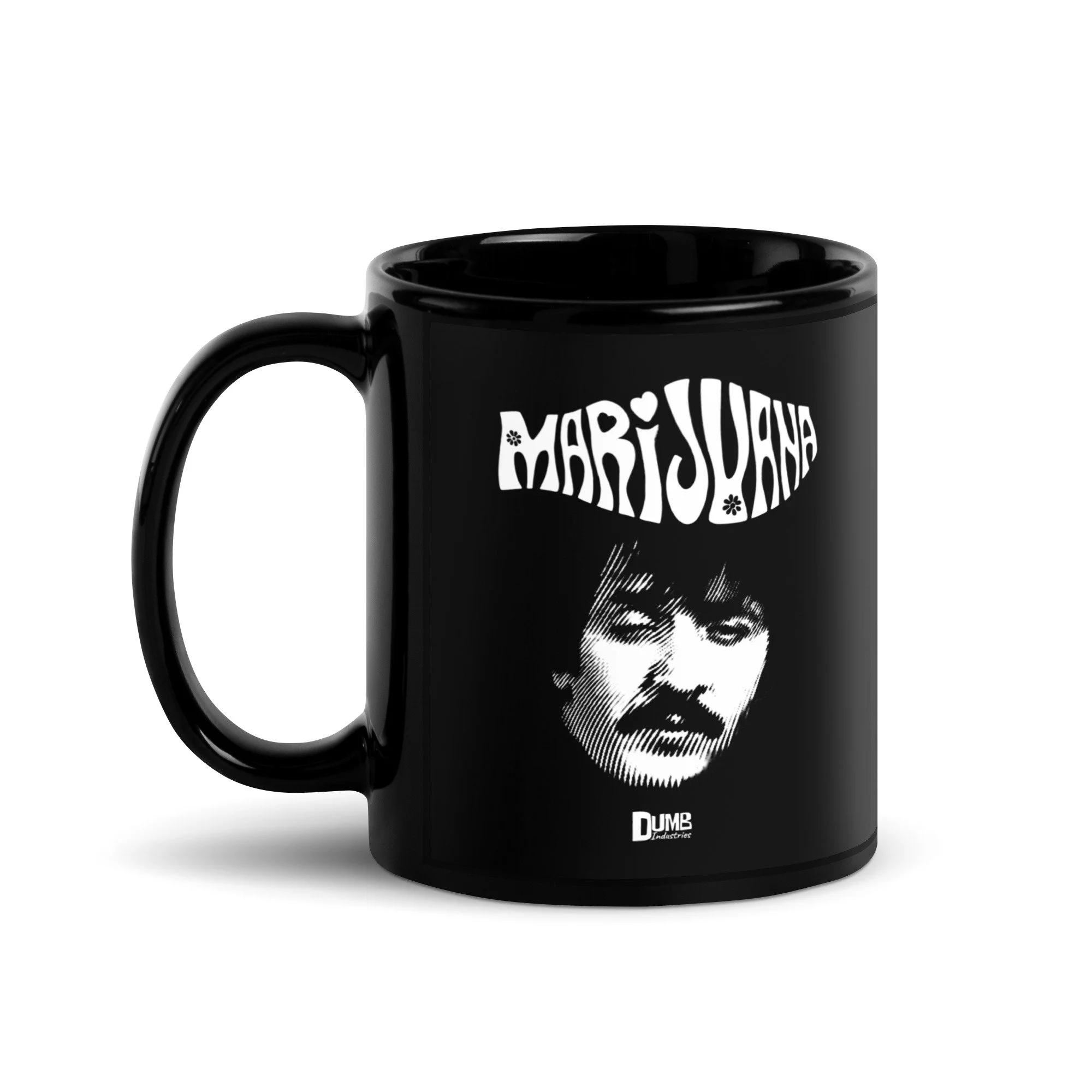Dumb Industries | Sonny Bono Marijuana | Black Glossy Mug
