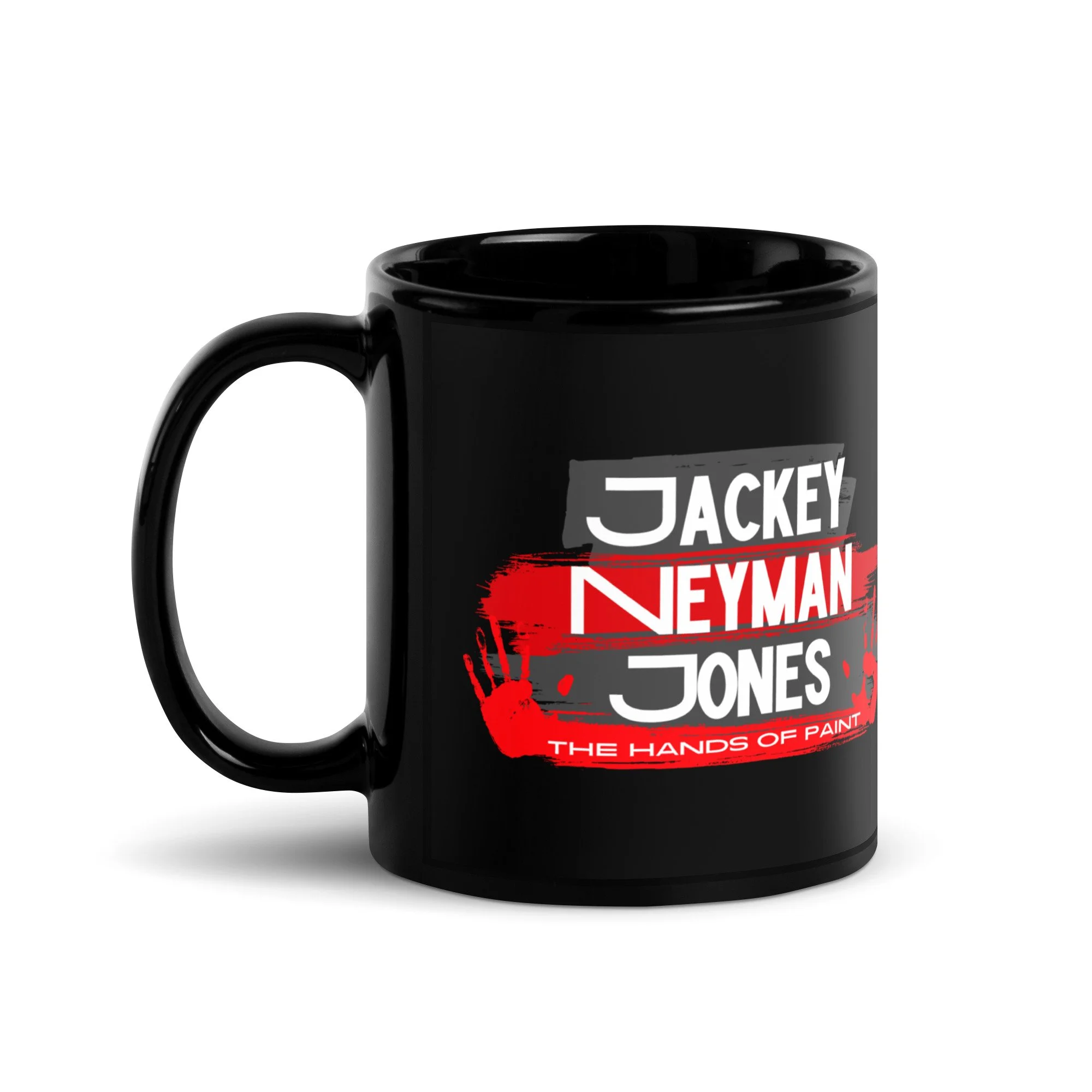 Jackey Neyman Jones: The Hands of Paint | Black Glossy Mug