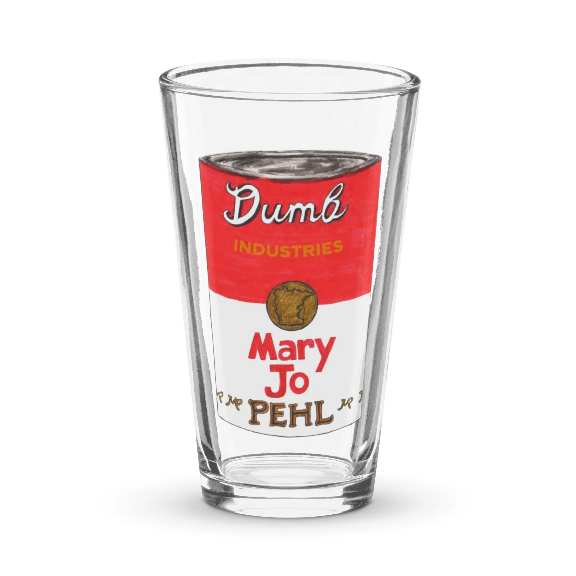Mary Jo Pehl | Soup Can Design By Colette Flowers | Shaker pint glass
