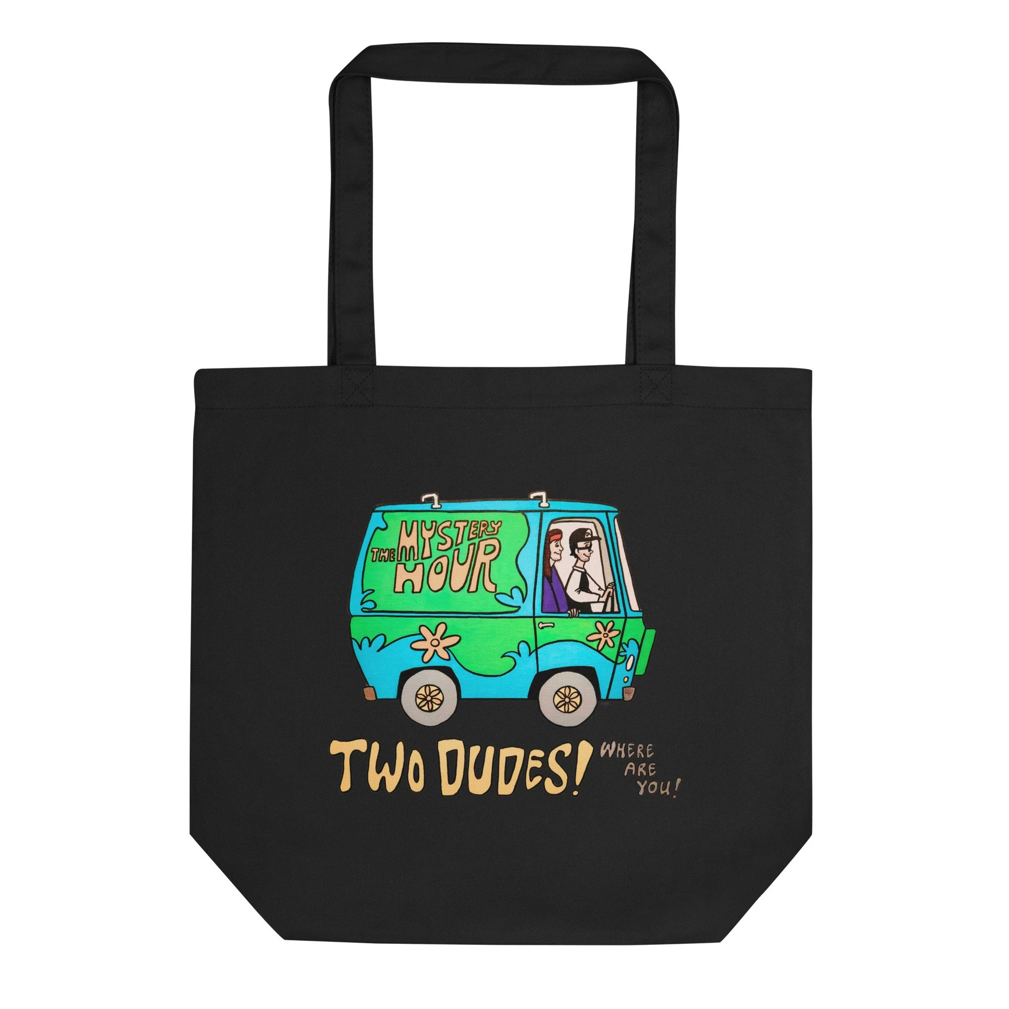 The Dumb Industries Mystery Hour | Two Dudes! Where Are You? Design By Inga Wohlgemuth | Eco Tote Bag