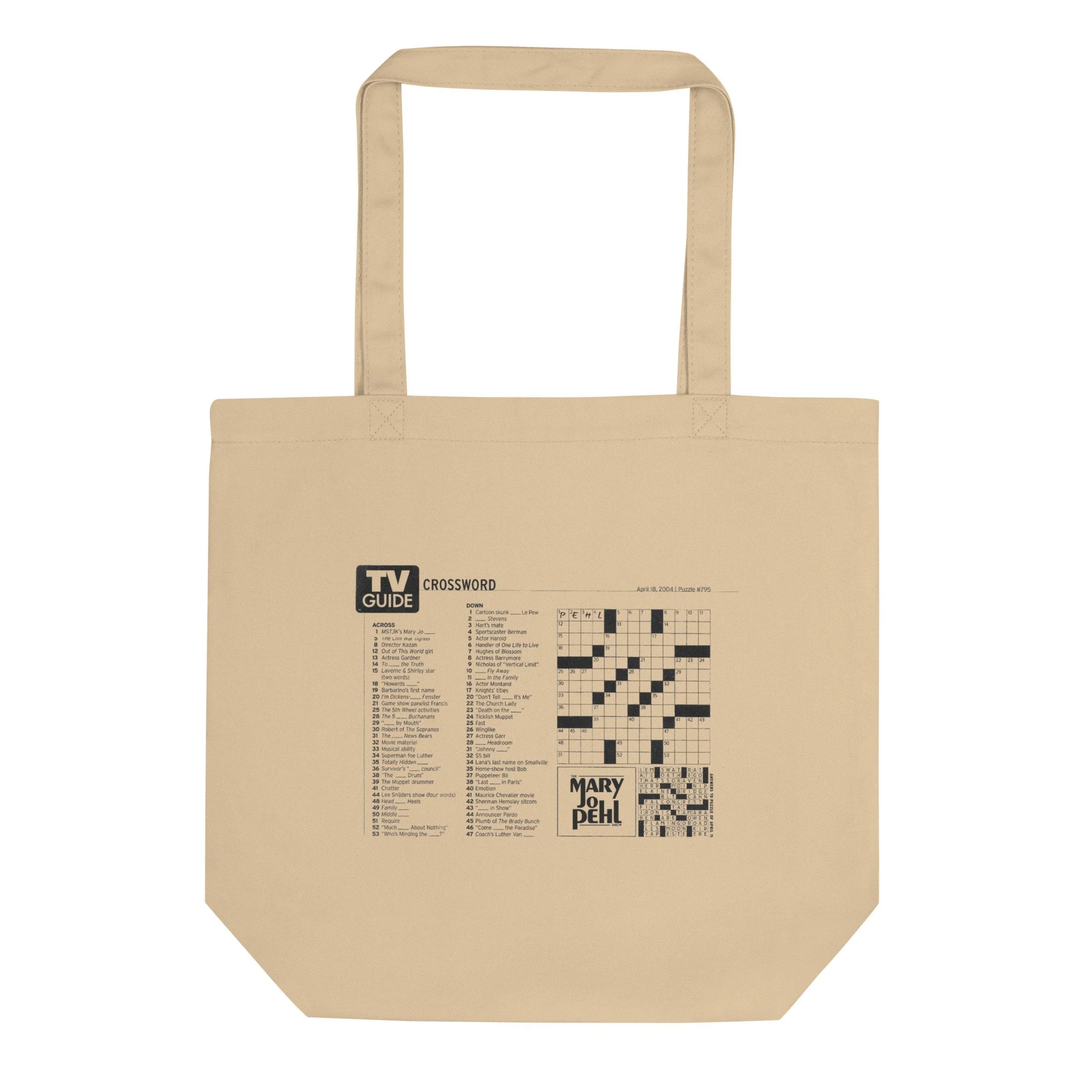 The Mary Jo Pehl Show | TV Guide Crossword Puzzle Design | Eco Tote Bag