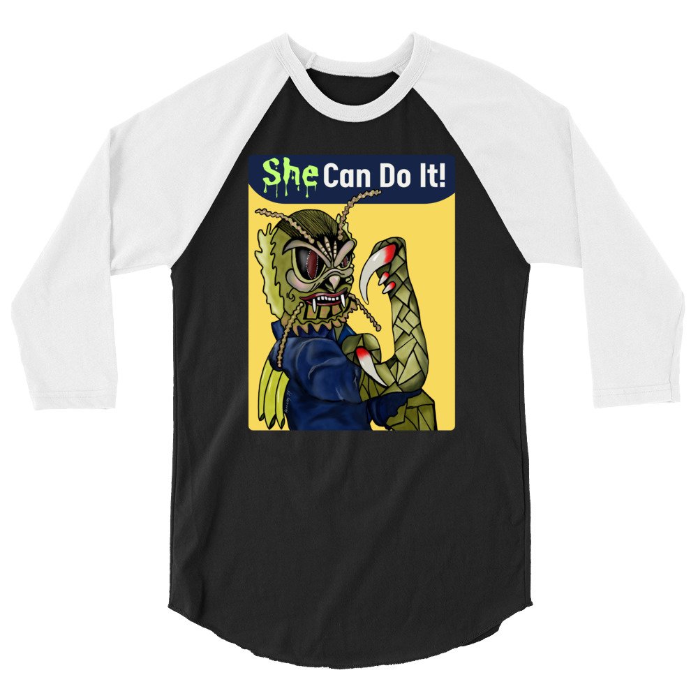 She (Creature) Can Do It! | Dumb Industries | Mashup | 3/4 sleeve raglan shirt
