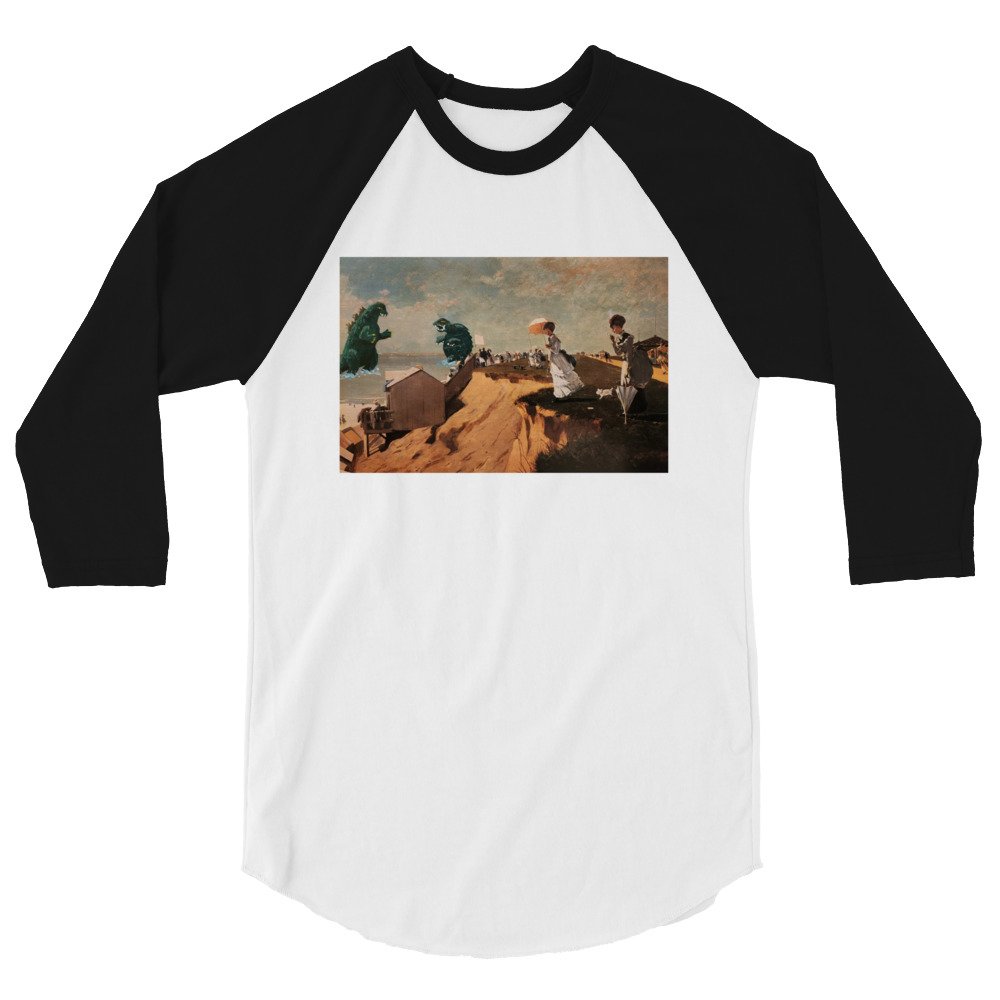 Kaiju Beach Battle By Inga Wohlgemuth | 3/4 sleeve raglan shirt
