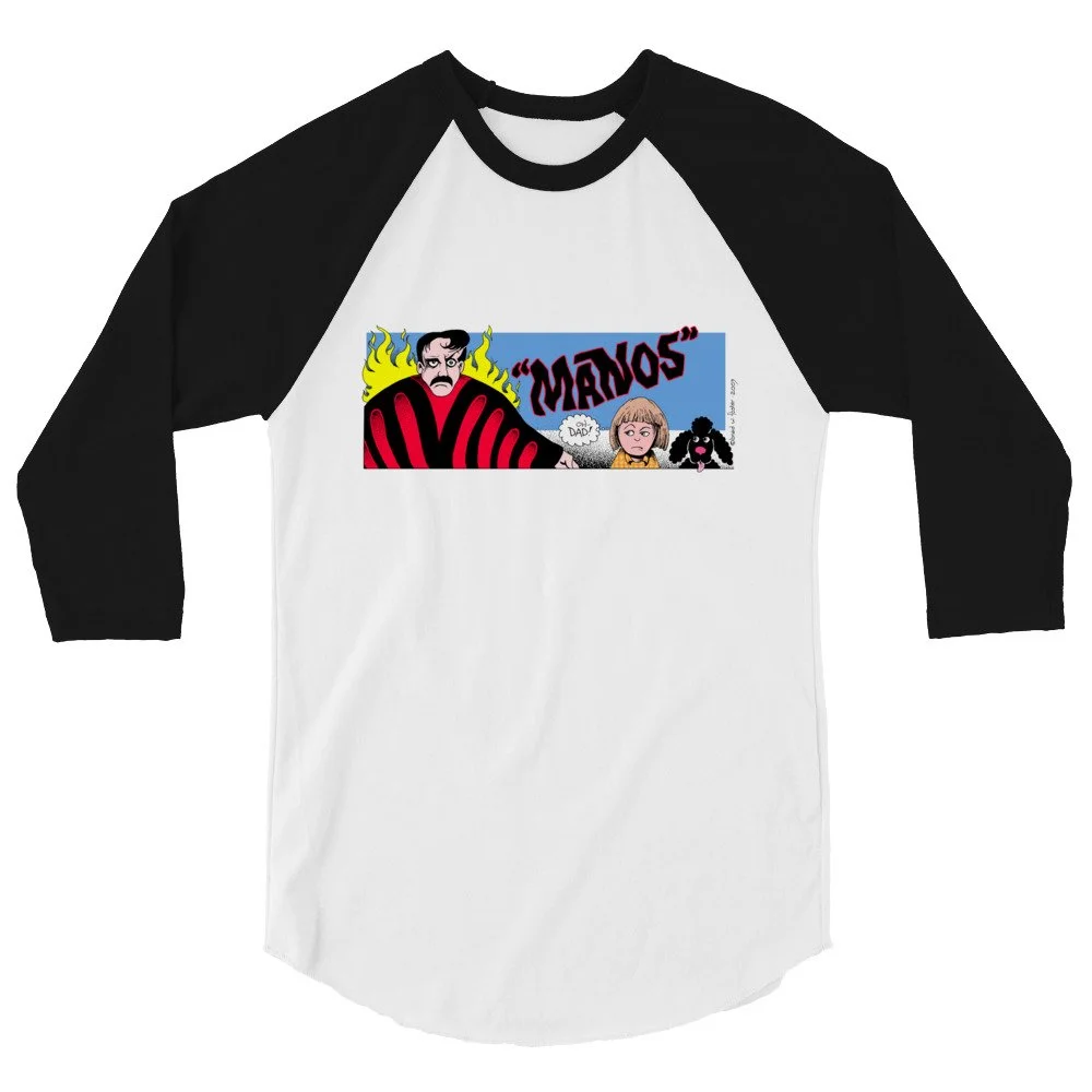 Jackey Neyman Jones | Manos: The Hands Of Fate | Brad Foster Design in Color | 3/4 sleeve raglan shirt