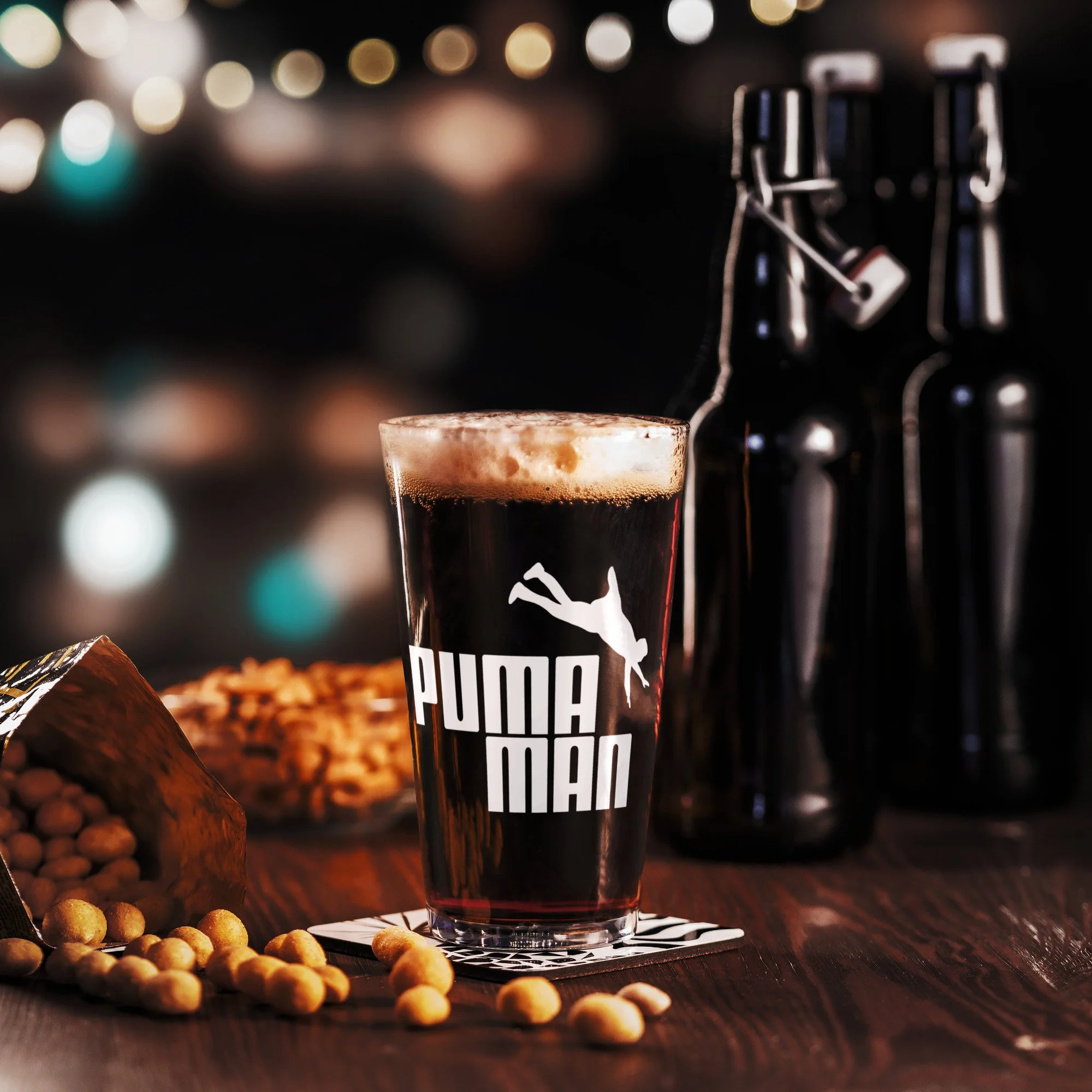 Pumaman | Design by Josh Flowers | Shaker pint glass