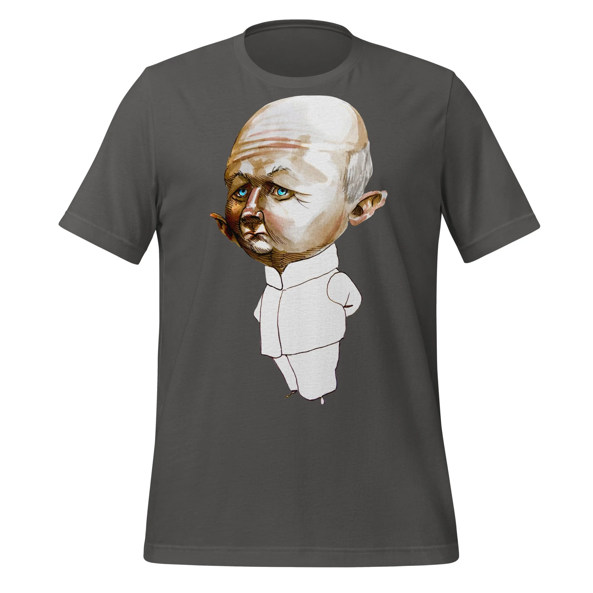 Donald Pleasance by Carmen Cerra unisex t-shirt in asphalt, front view