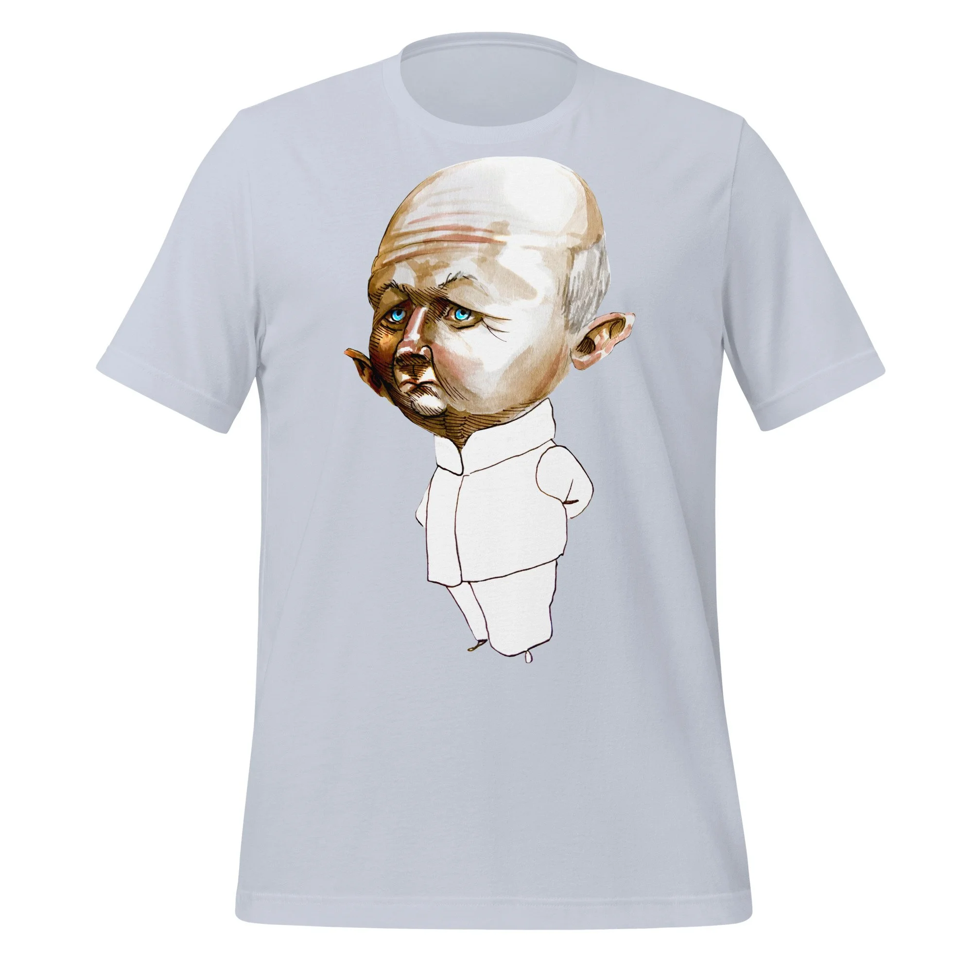 Donald Pleasance by Carmen Cerra unisex t-shirt in light blue, front view