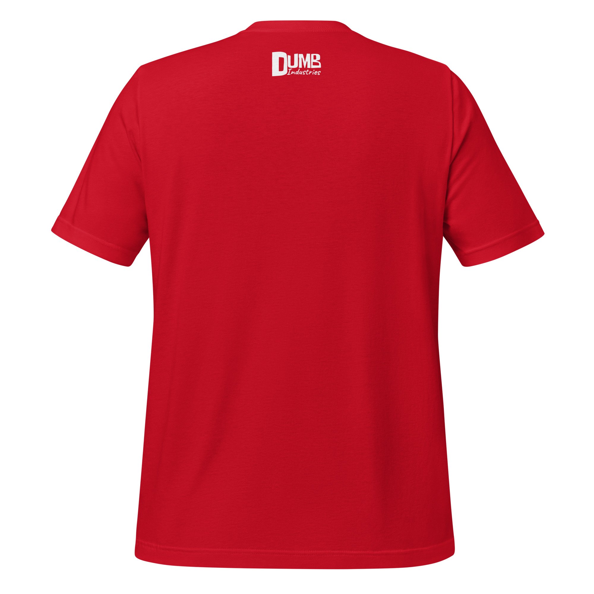 Blofeld by Carmen Cerra unisex t-shirt in red, back view