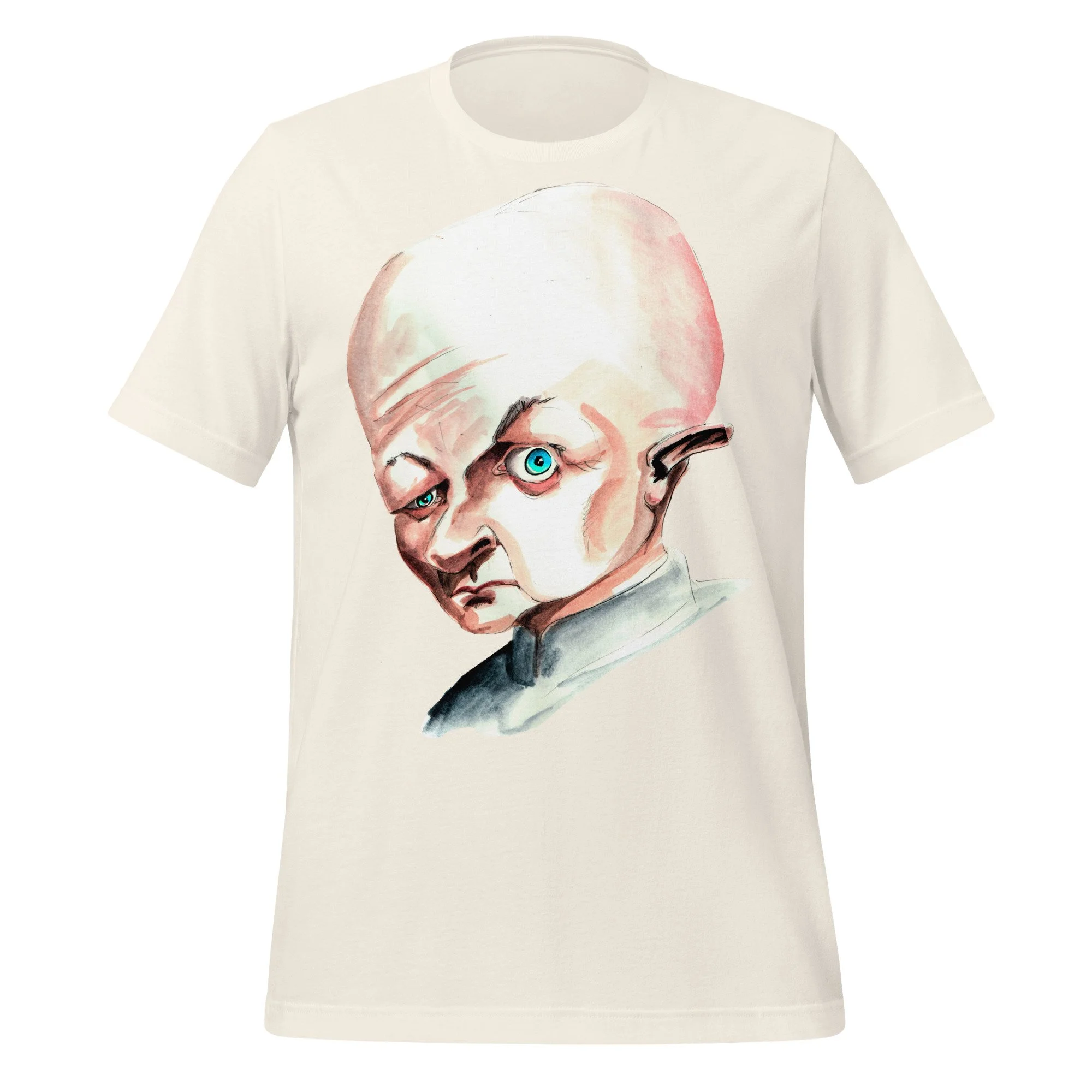 Blofeld by Carmen Cerra unisex t-shirt in vintage white, front view