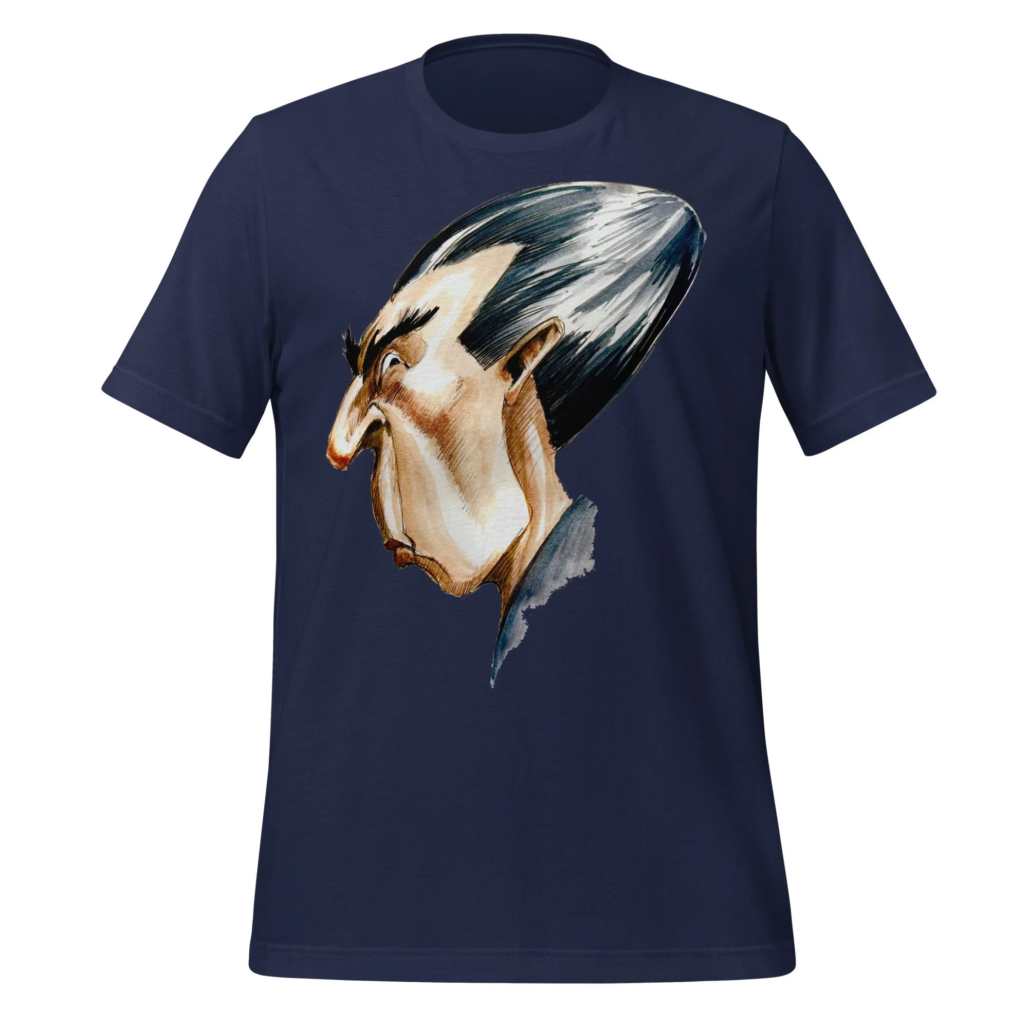 Bela Lugosi by Carmen Cerra unisex t-shirt in navy, front view