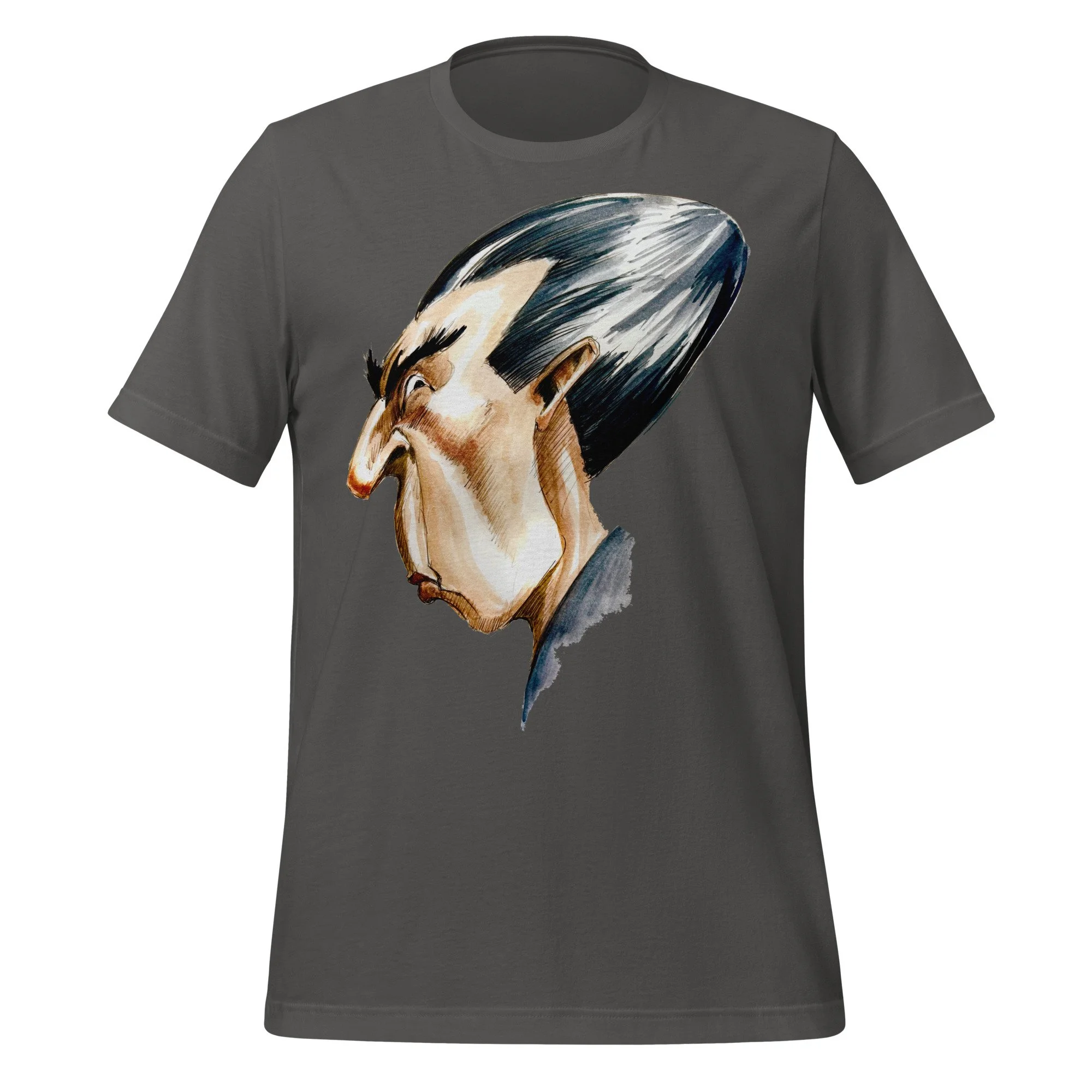 Bela Lugosi by Carmen Cerra unisex t-shirt in asphalt, front view