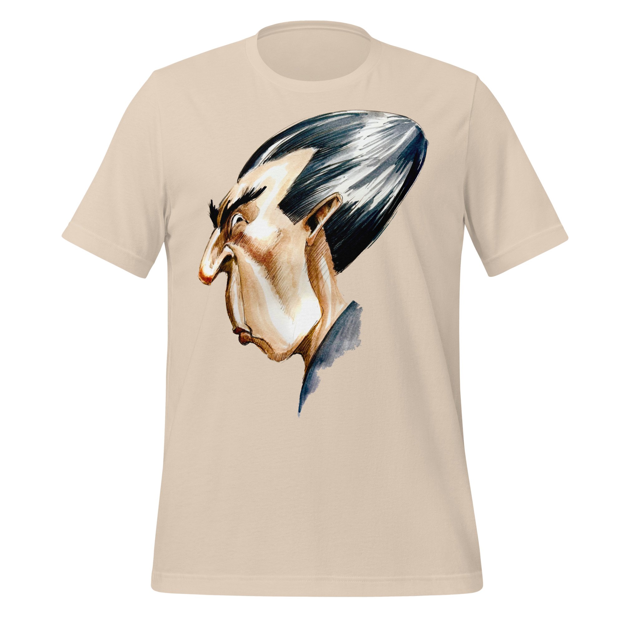 Bela Lugosi by Carmen Cerra unisex t-shirt in soft cream, front view