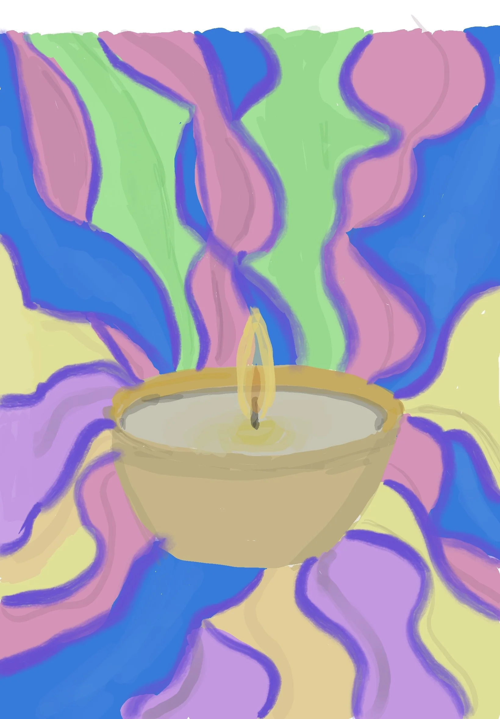 "Pastel Oil Lamp" by Doris Leachman