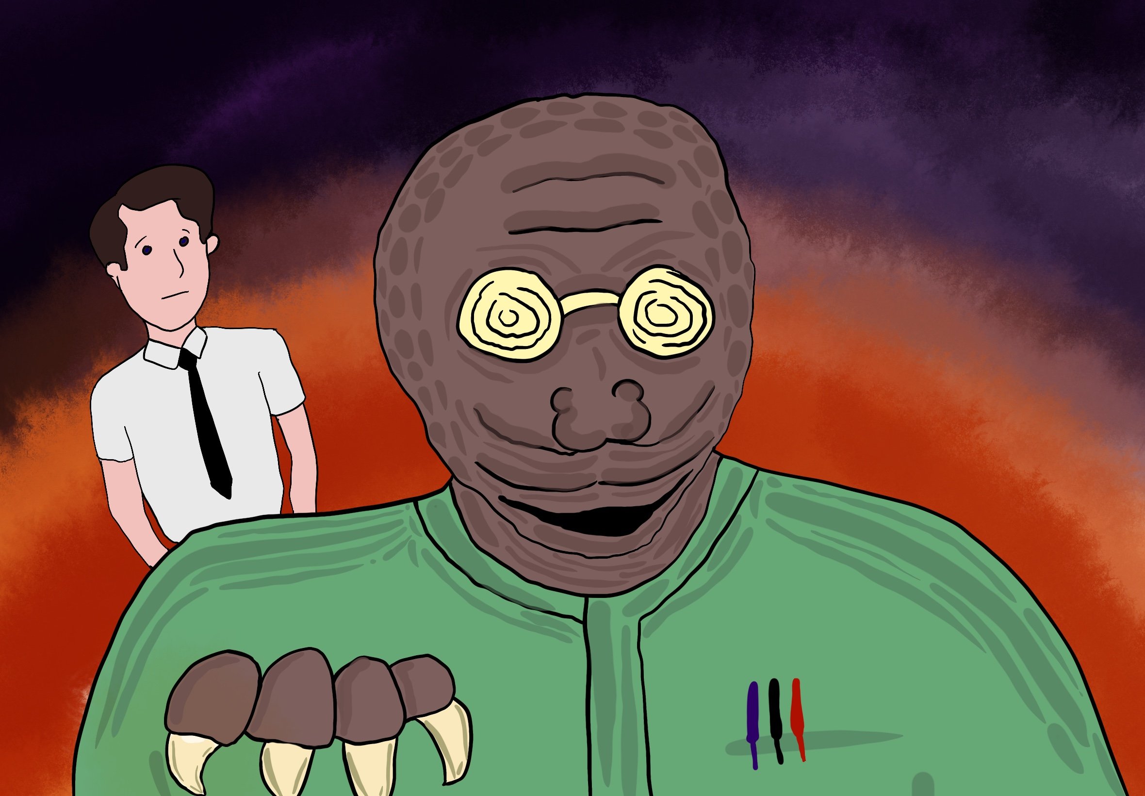 "Ghandi Moleman w/ John Agar" by Chris Gersbeck