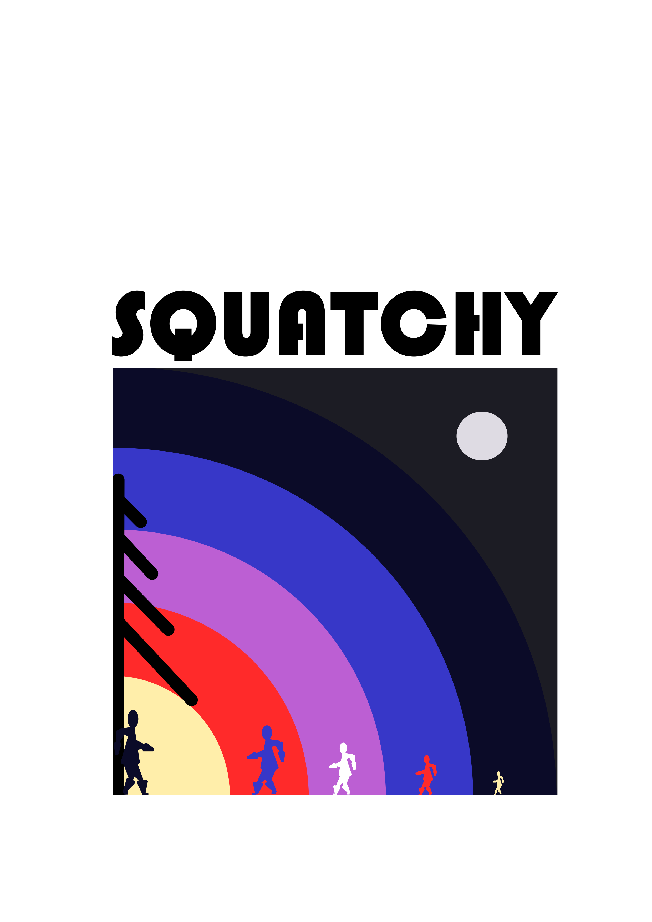 Bauhaus-style Sasquatch Family by Graham Andrews