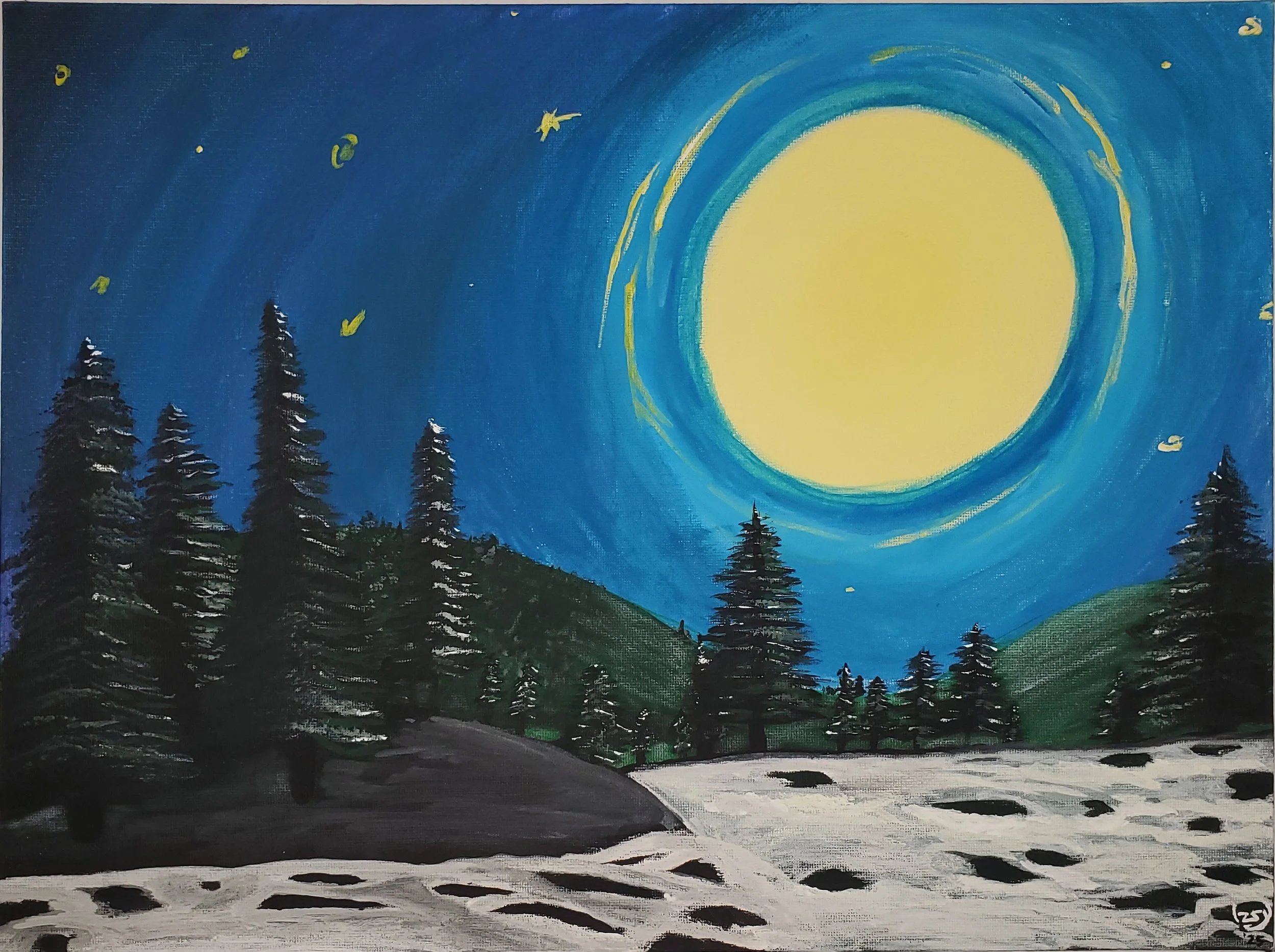 "Forest Winter Moon" by ThatWeirdChickIzzy