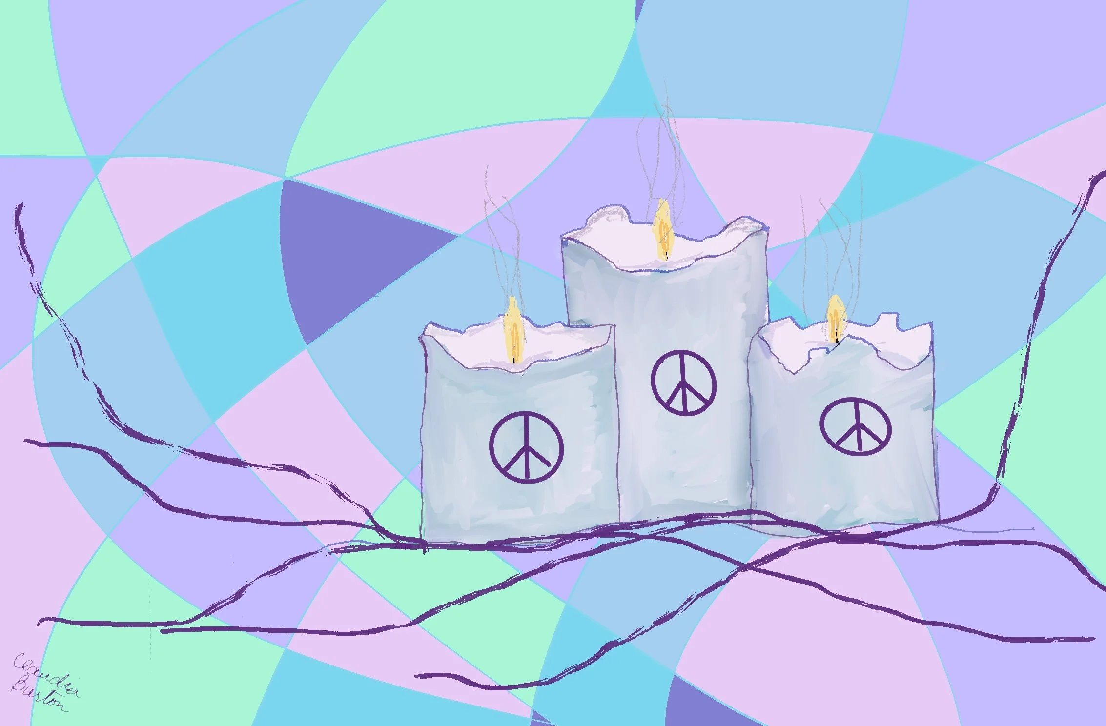 "Peace Candles" by Claudia Burton