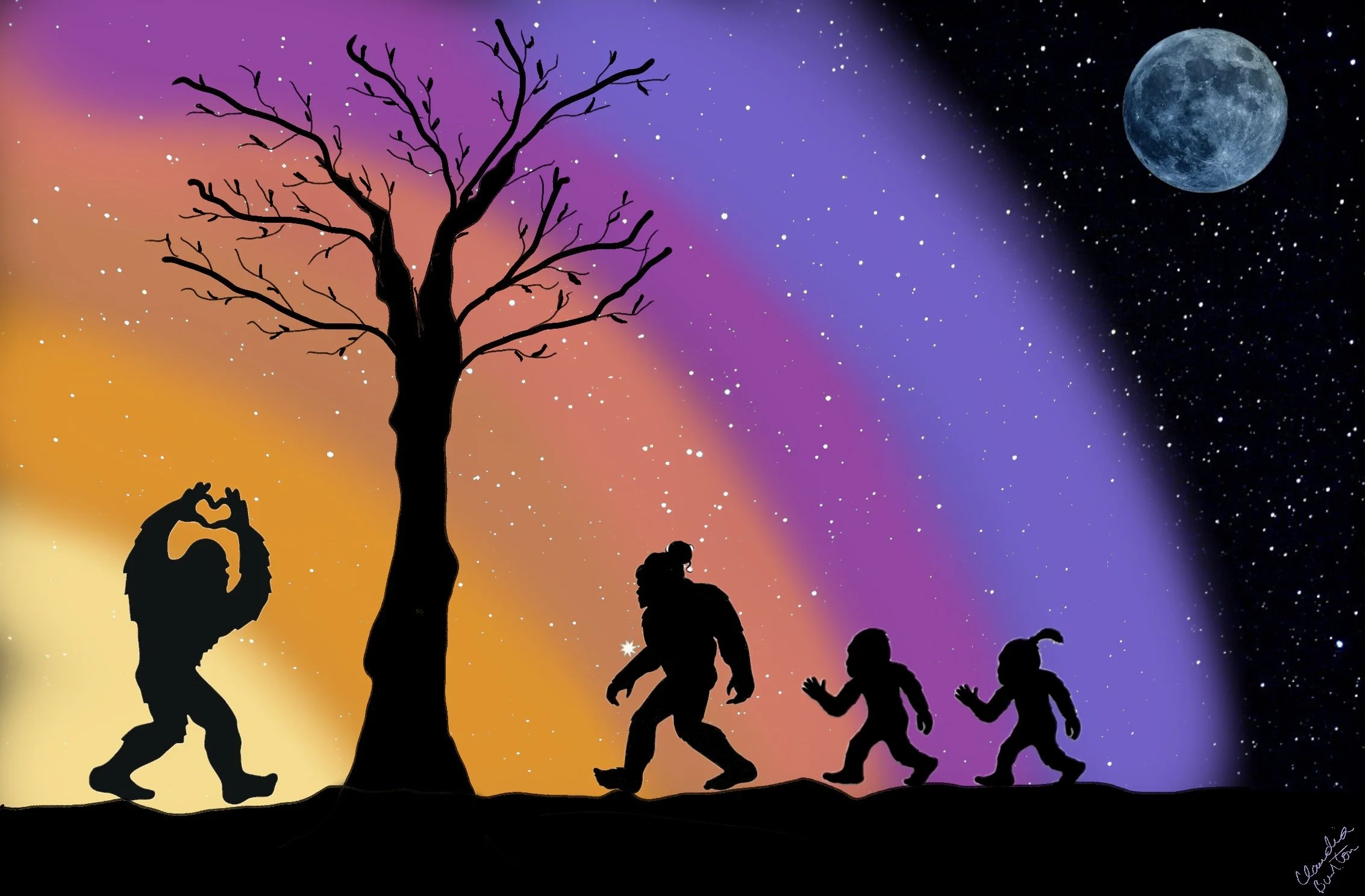 "Bigfoot Family" by Claudia Burton