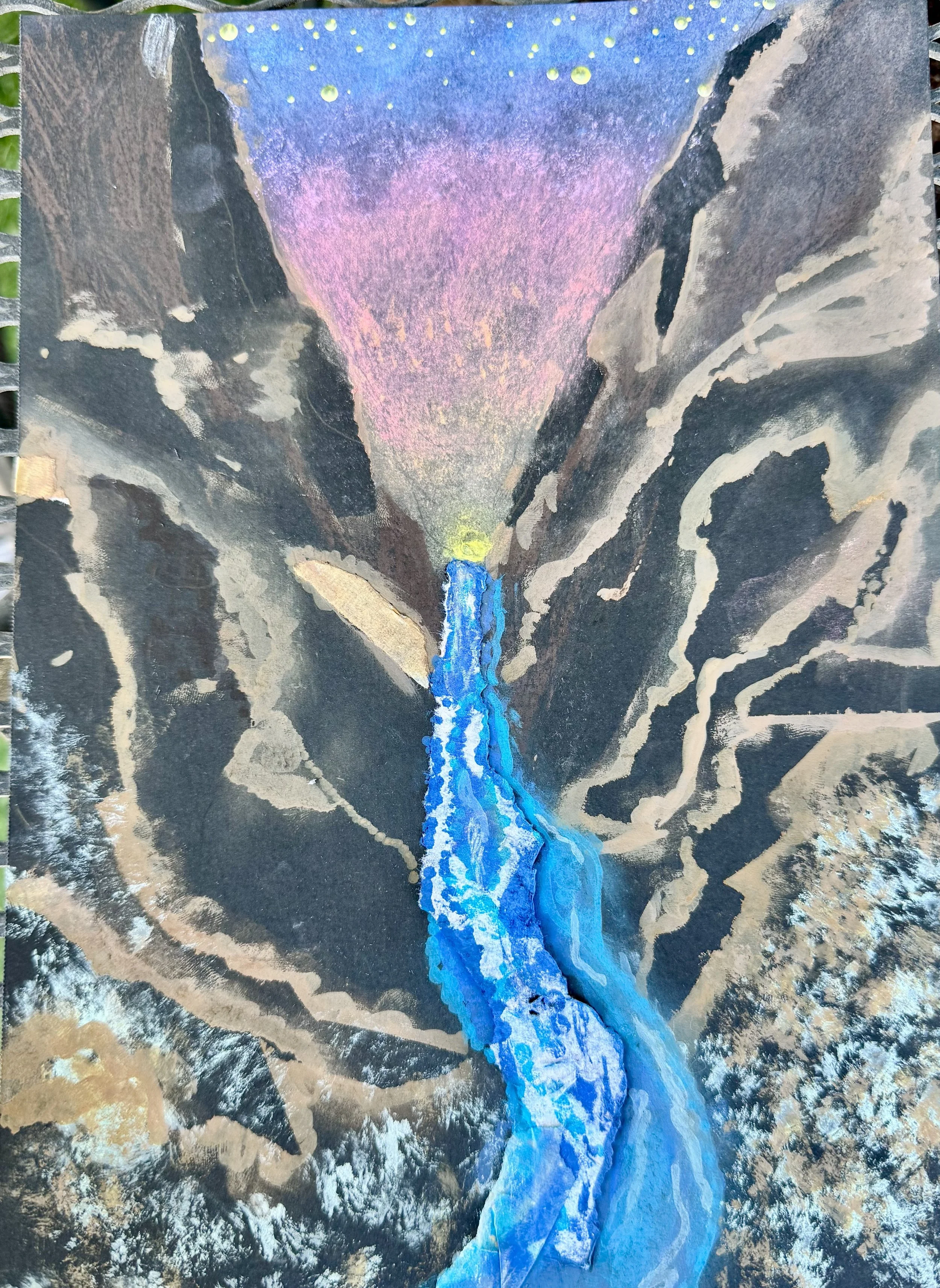 "Shadow of Pain Mountain River" by Erika The Dreamer