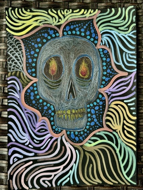 "Rickshaw Billy Looking @ A Meditation Candle" by Erika Haley