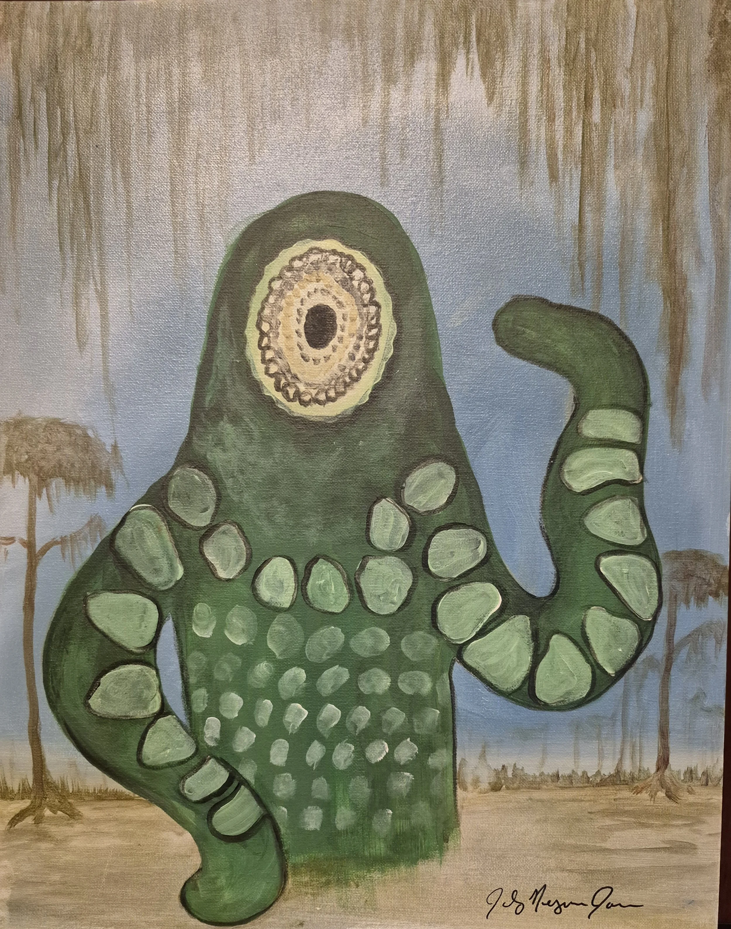 "Attack of the Giant Leeches" | Original Painting by Jackey Neyman Jones | 16" x 20" Canvas | Painting A