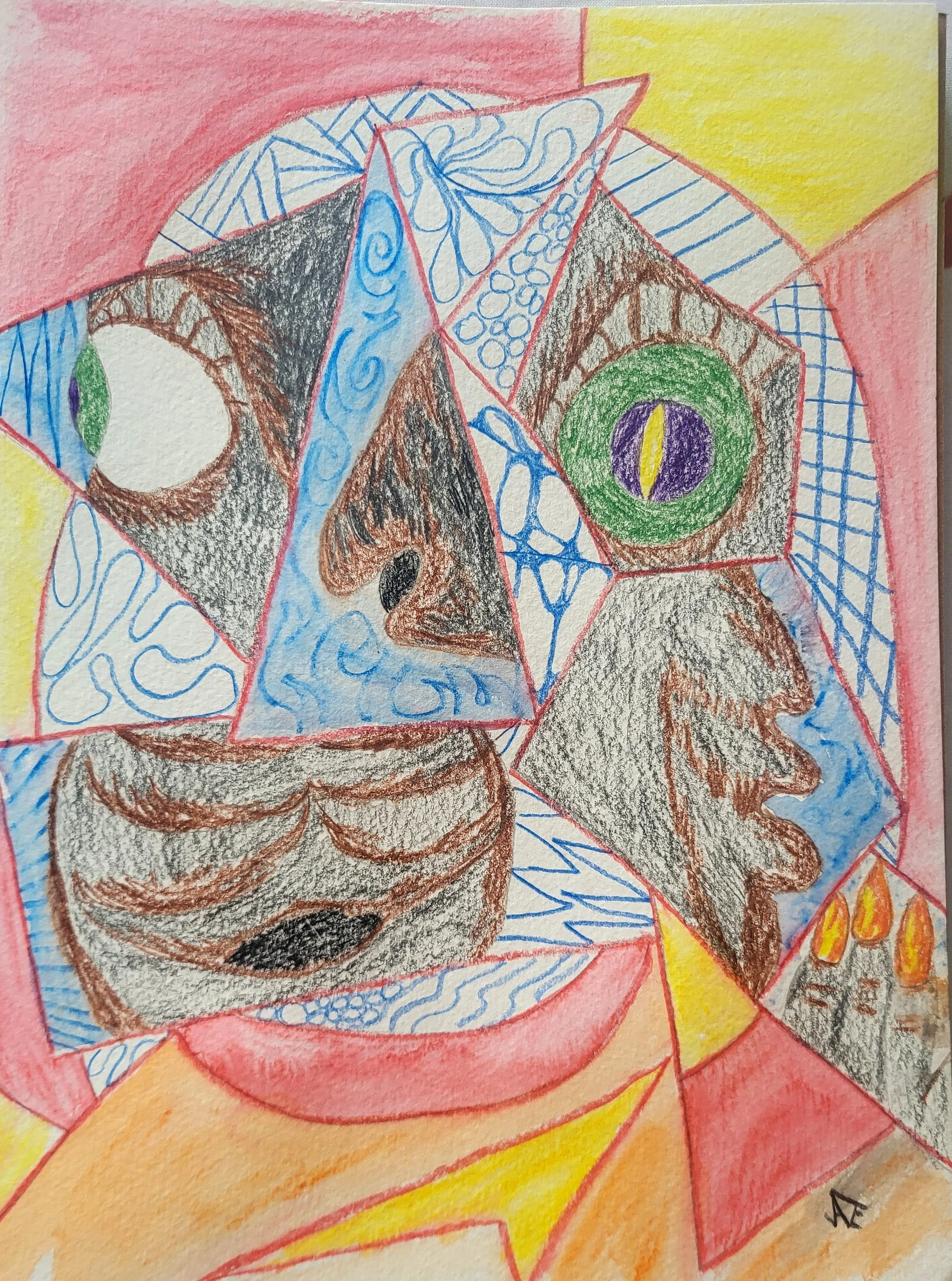 "Cubist Moleperson" by Auntie Julie Willis