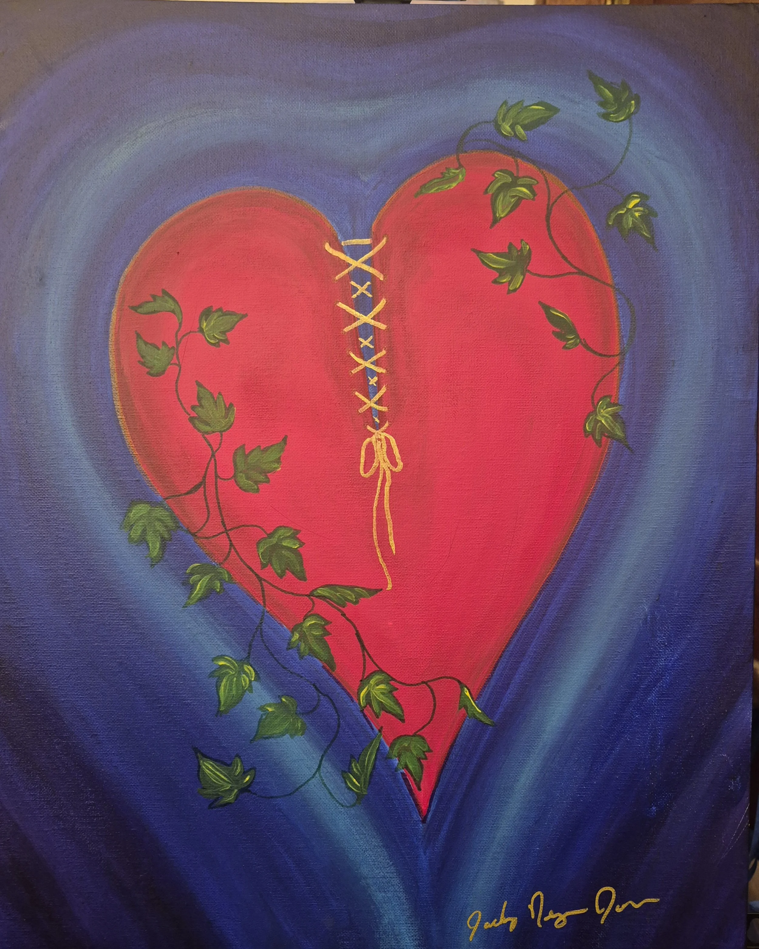 "Healing Heart" | Original Painting by Jackey Neyman Jones | 16" x 20" Canvas | Painting A