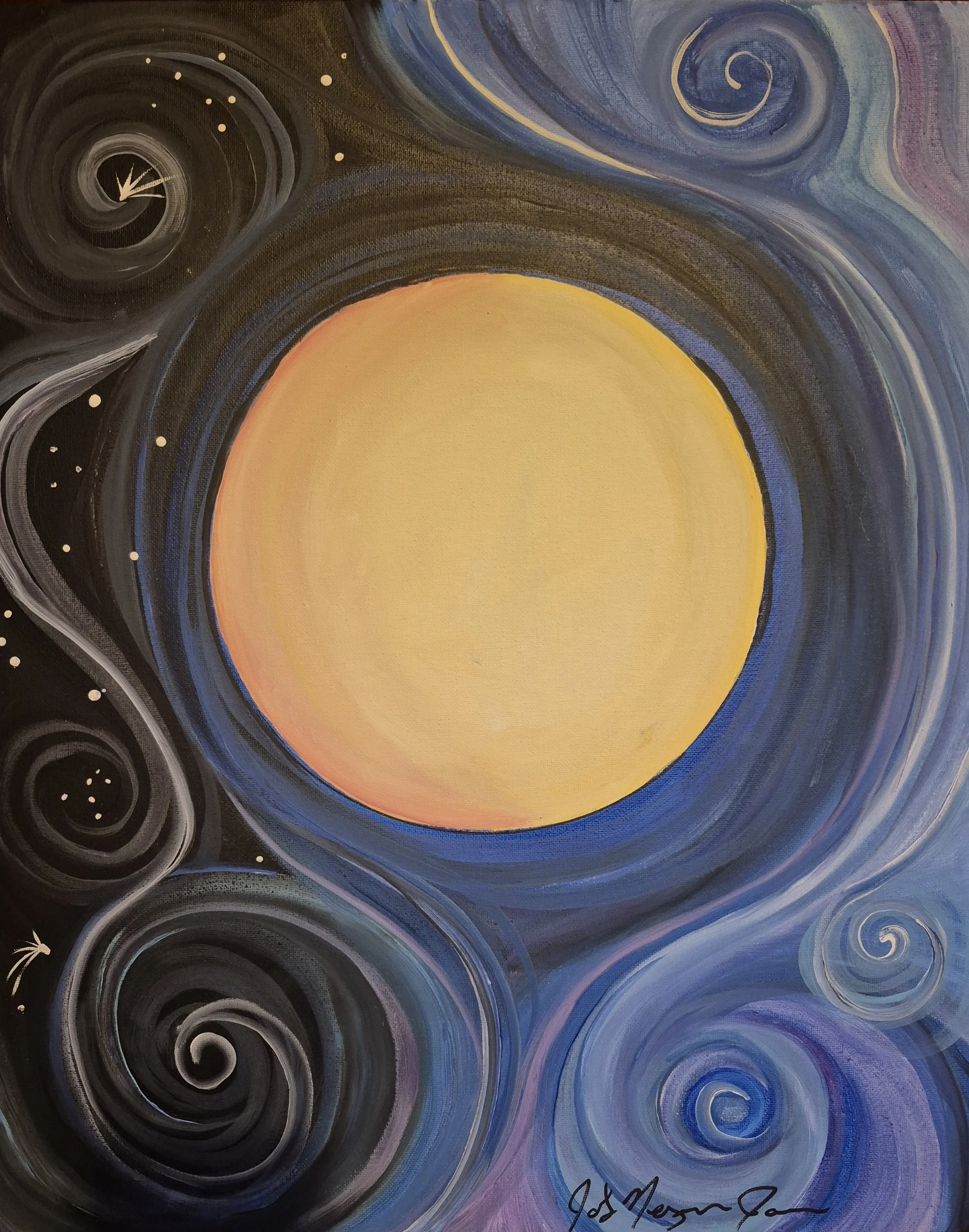 "Full Moon" | Original Painting by Jackey Neyman Jones | 16" x 20" Canvas | Painting B