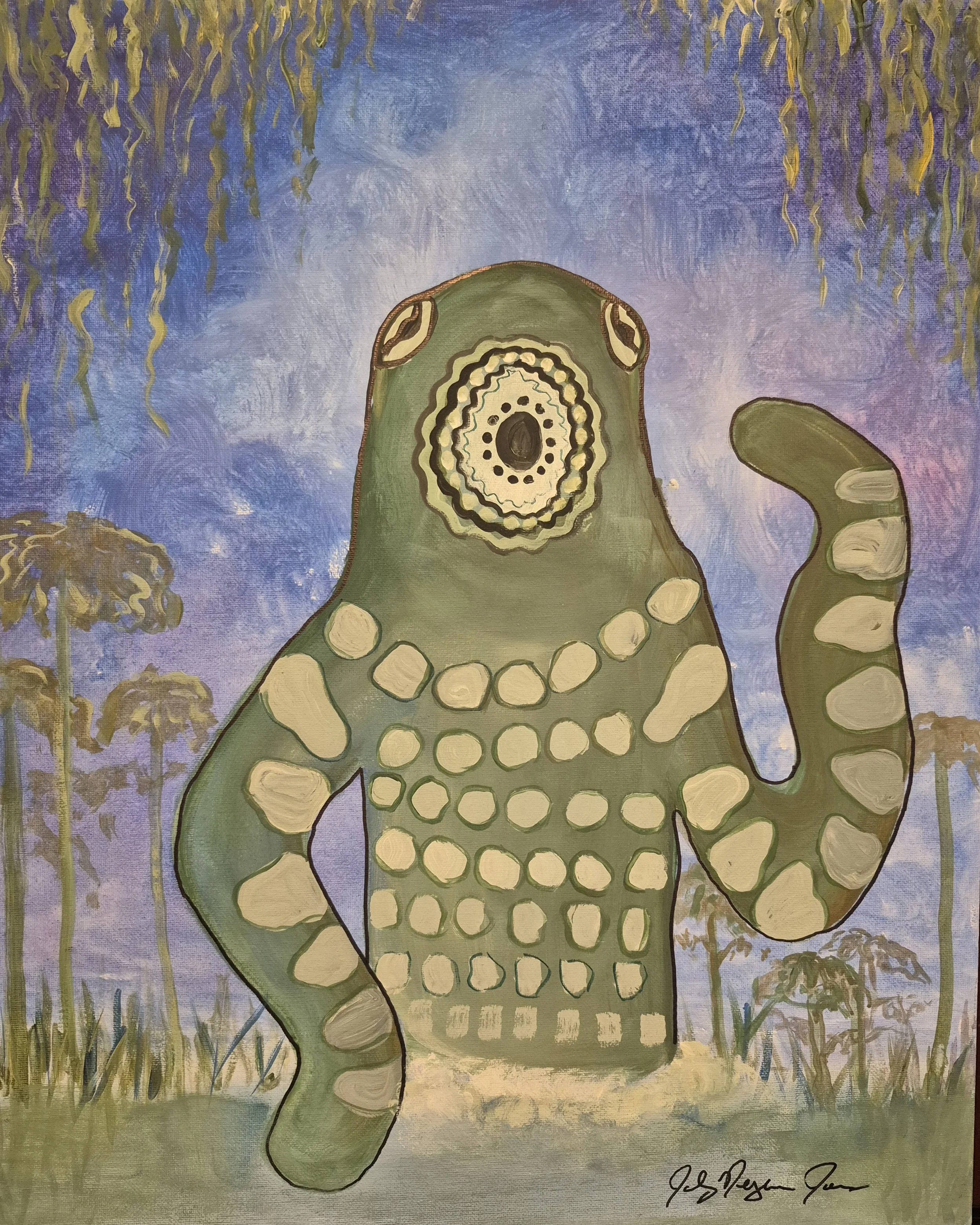 "Attack of the Giant Leeches" | Original Painting by Jackey Neyman Jones | 16" x 20" Canvas | Painting B