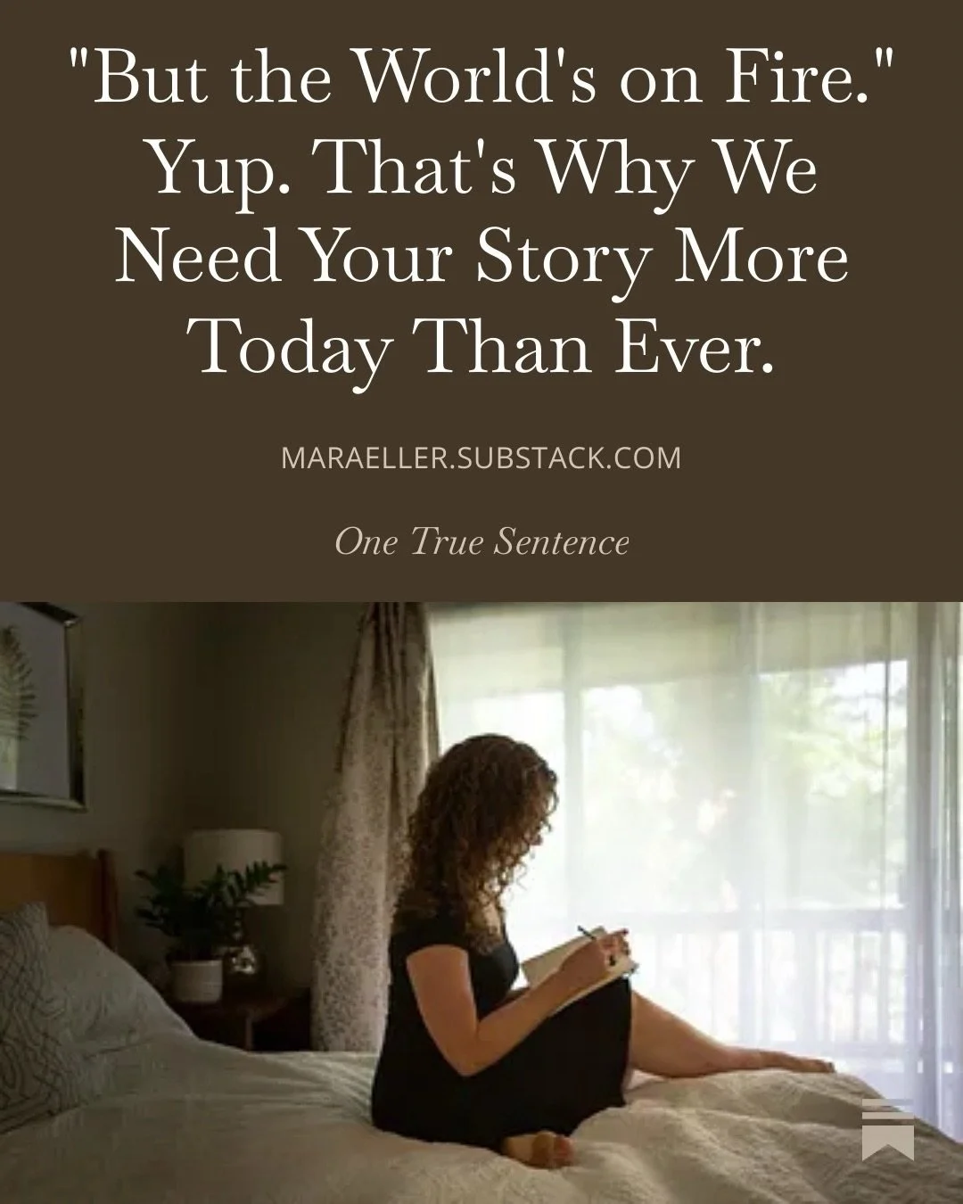 Writing a memoir isn&rsquo;t a self-indulgent hobby. It&rsquo;s an act of resistance, a way of pushing back against the chaos that tries to strip our lives of meaning. 

If you&rsquo;ve been feeling that pull, this post is for you.

We need your stor