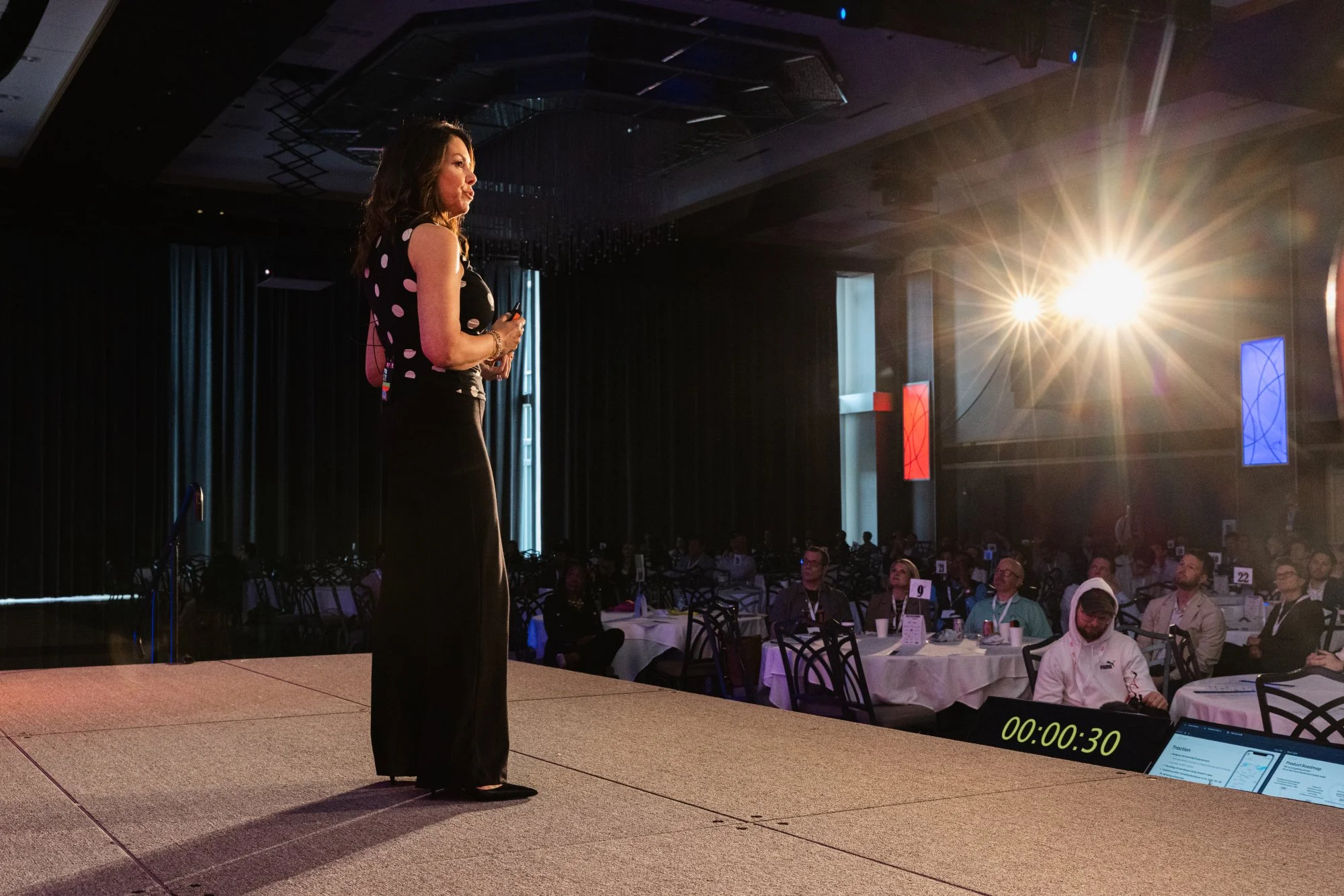 Becca on stage at Ohio Tech Summit