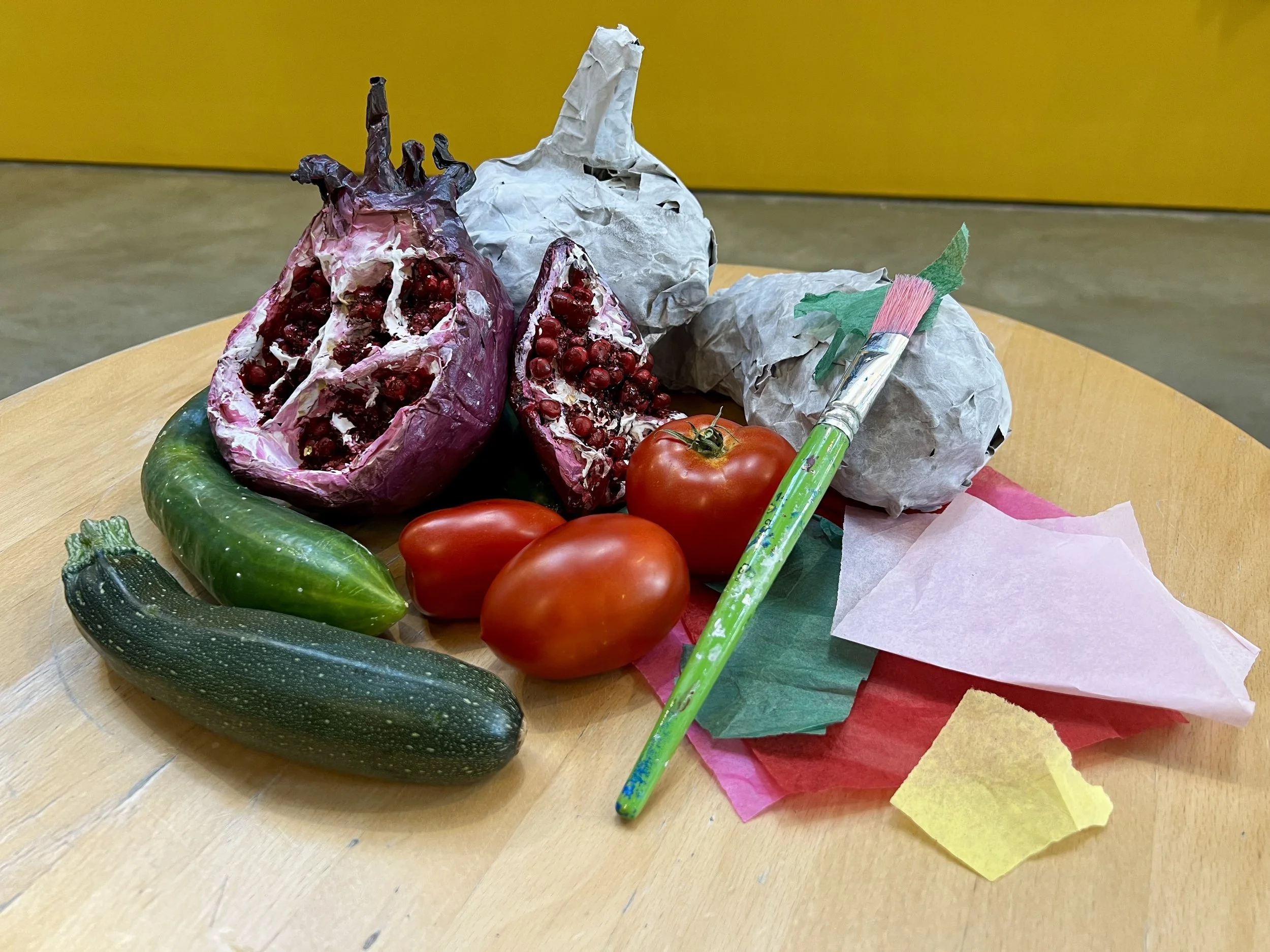Tomatoes and Friends Parade Papier Mâché props 