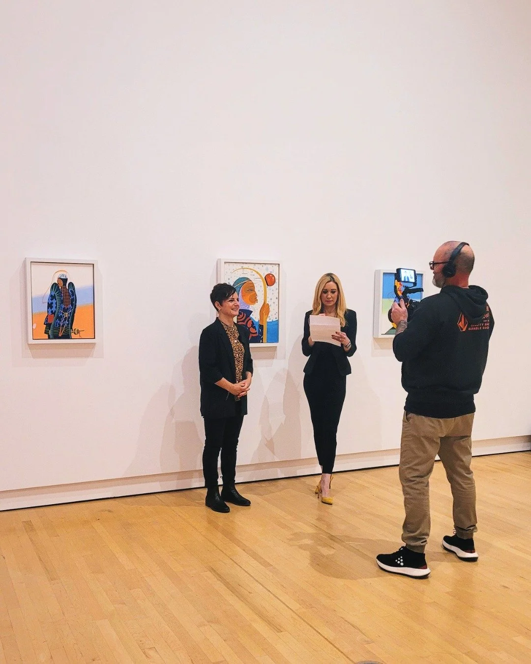 Curator Charo Neville welcomes CFJC Midday crew into the central gallery to talk about Futures.  She and Tanya Cronin talk about the intentional care that was put into displaying the work, what you&rsquo;ll see when you walk in, and the importance of