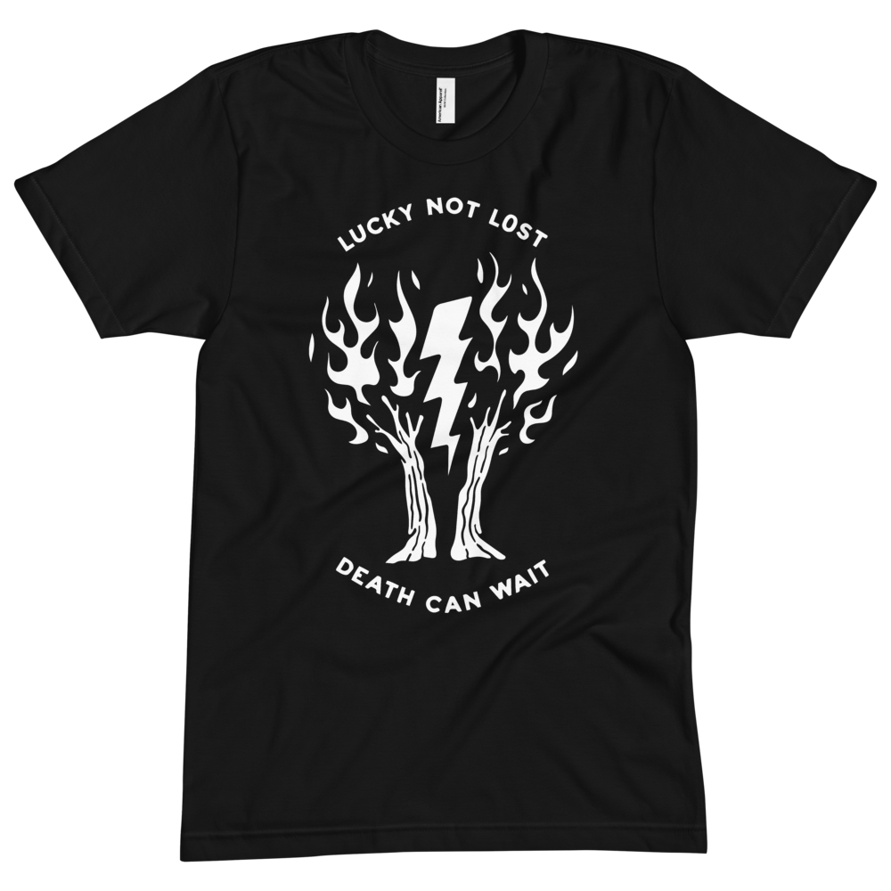 Lightning Strike (front graphic) // Unisex Sizes, Fitted Sizes