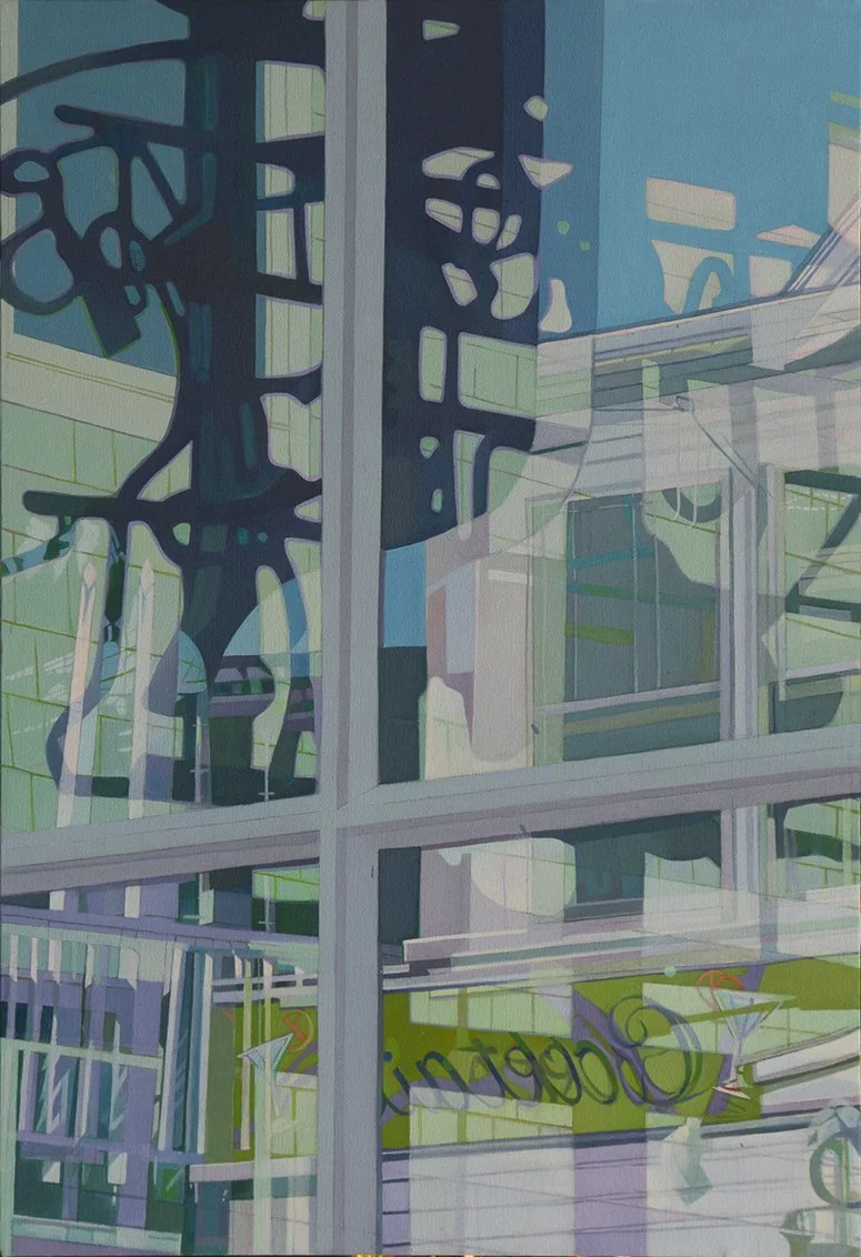 Neon, Acrylic, pen and pencil on canvas, 24 x 34 x 1-1/4" depth, 2017