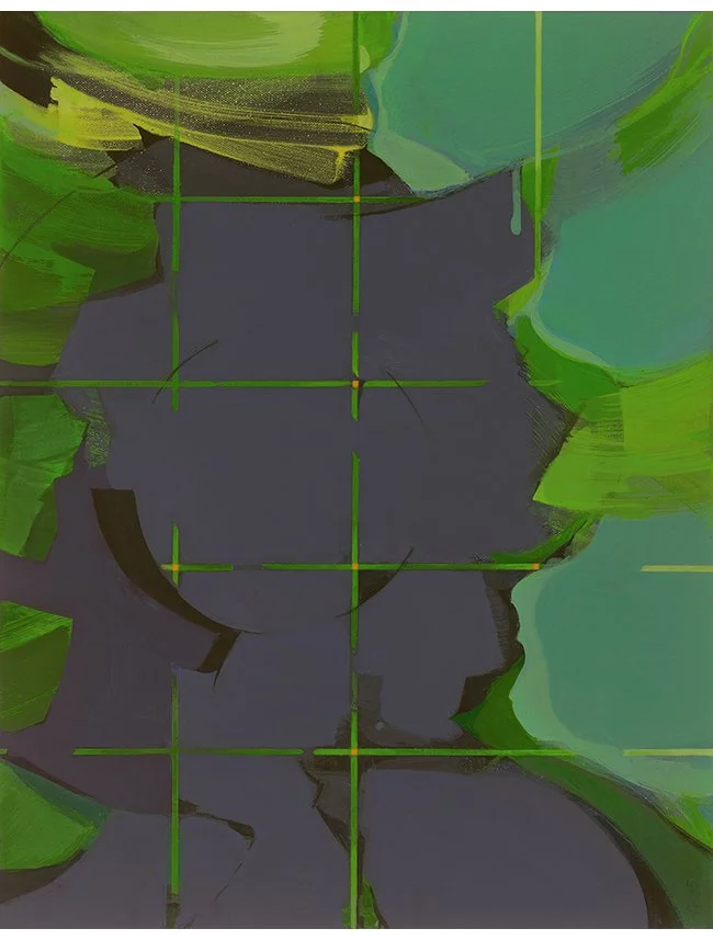 GG Grid, Acrylic on canvas, 16 x 20", 2025