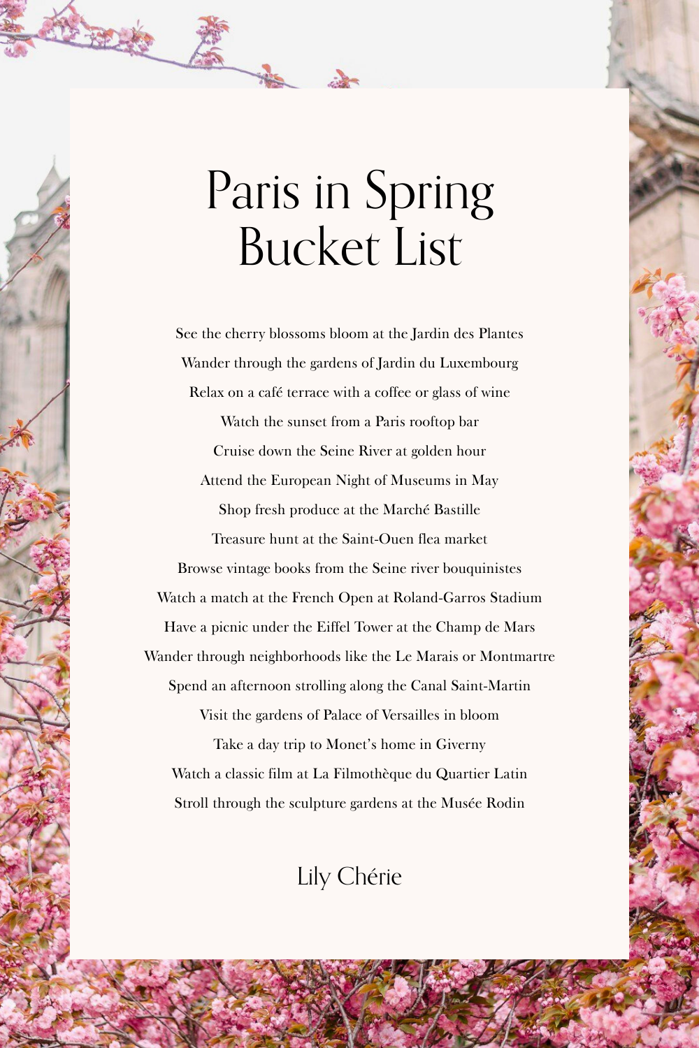 paris in spring bucket list