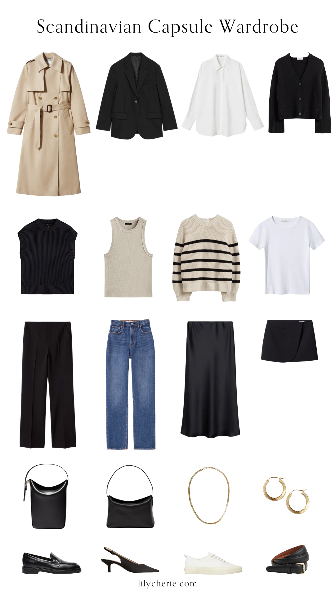 White T-Shirt And Black Trousers Minimalistic Outfit - Your