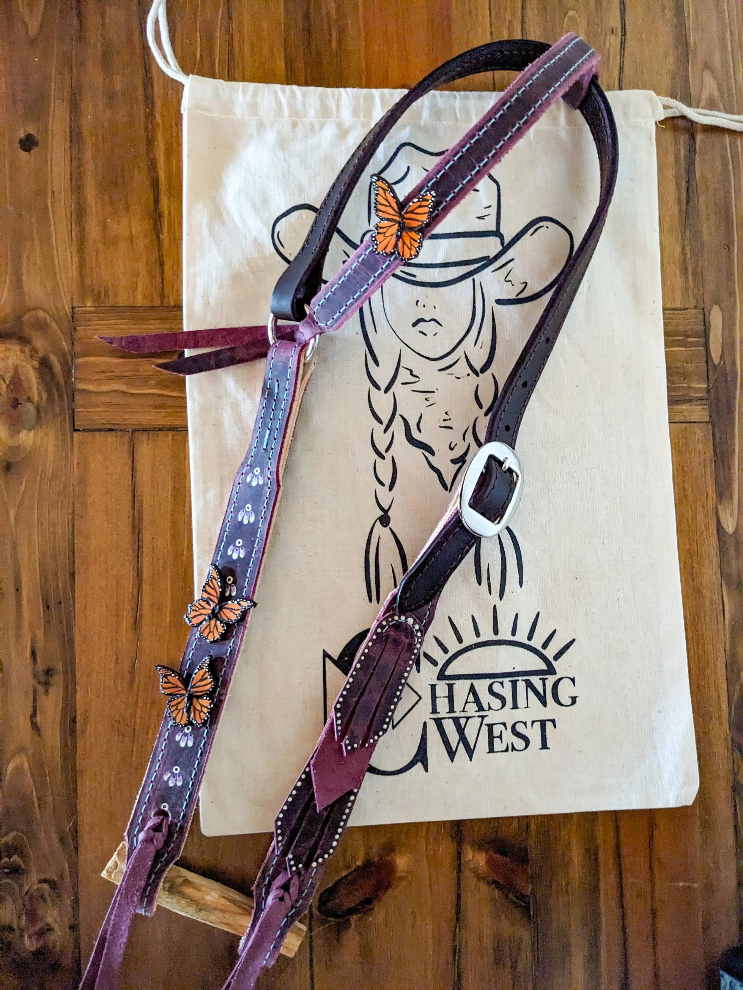Flight and Flowers *Single Ear Headstall*