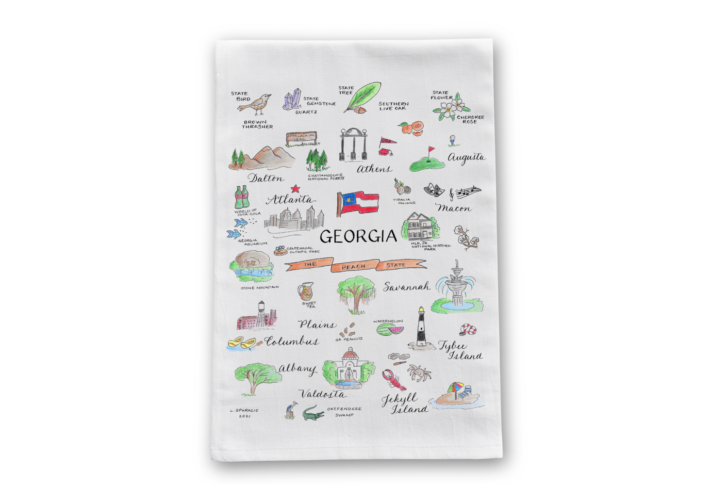 Hand-Lettered Biltmore Map Tea Towel