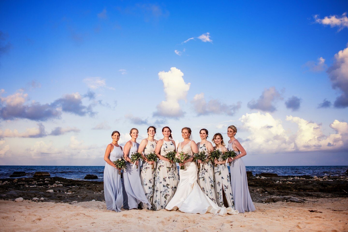 Bride tribe is ready to party in paradise tonight! What a view back there!! #beachyvows⁠
⁠
Visit BeachyVows.com for the best destination wedding ideas and venues! Beachy Vows only takes on a limited number of destination weddings per year and our sup