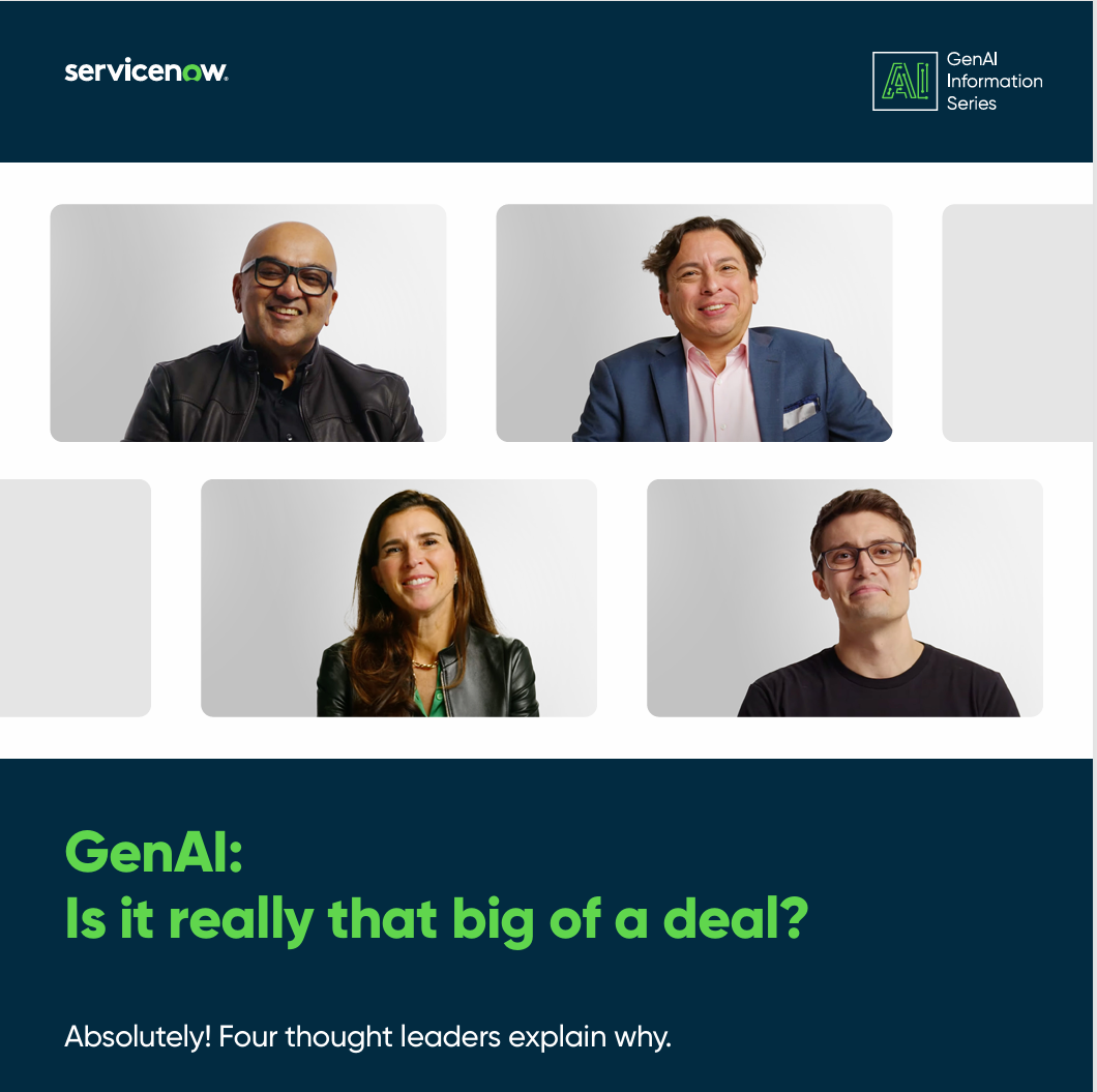 AI adoption has been rapid, but when Generative AI debuted, there was a lot of apprehension among executives. This asset took the topic head-on, gathering use cases and insights from our knowledgeable and talented Product Marketing Team. AI was poise