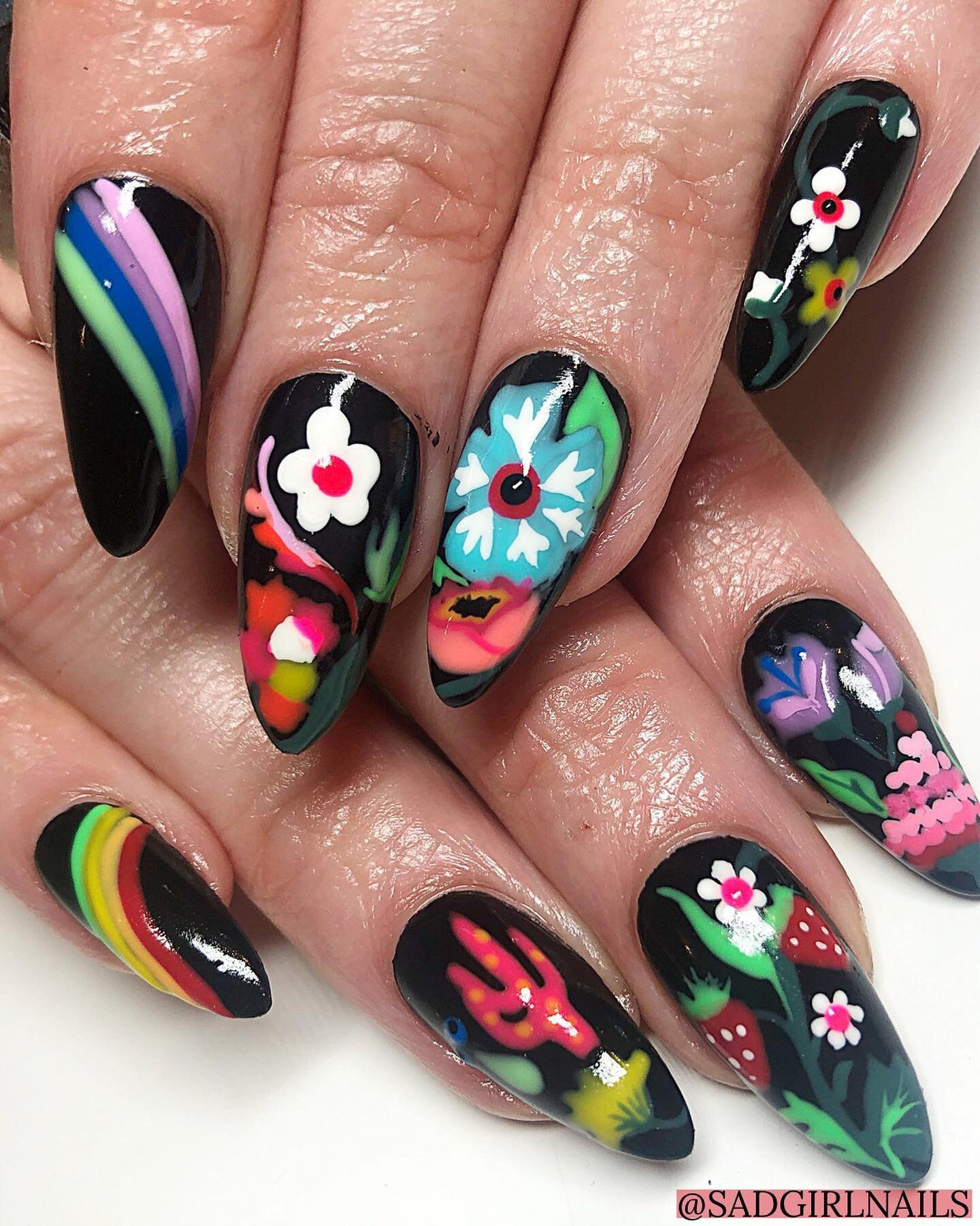 Swipe for inspiration 👉 🎉💐🦄🌈🎨🤹🏽&zwj;♀️🍡🎊🍭🛼🪁
Original artwork by @dabsmyla
.⠀⁠
.
#nailart #nails #nailsofinstagram #nail #gelnails #manicure #naildesign #nailsonfleek #nailstagram #nailsoftheday #naildesigns #instanails  #nailswag #nailpo