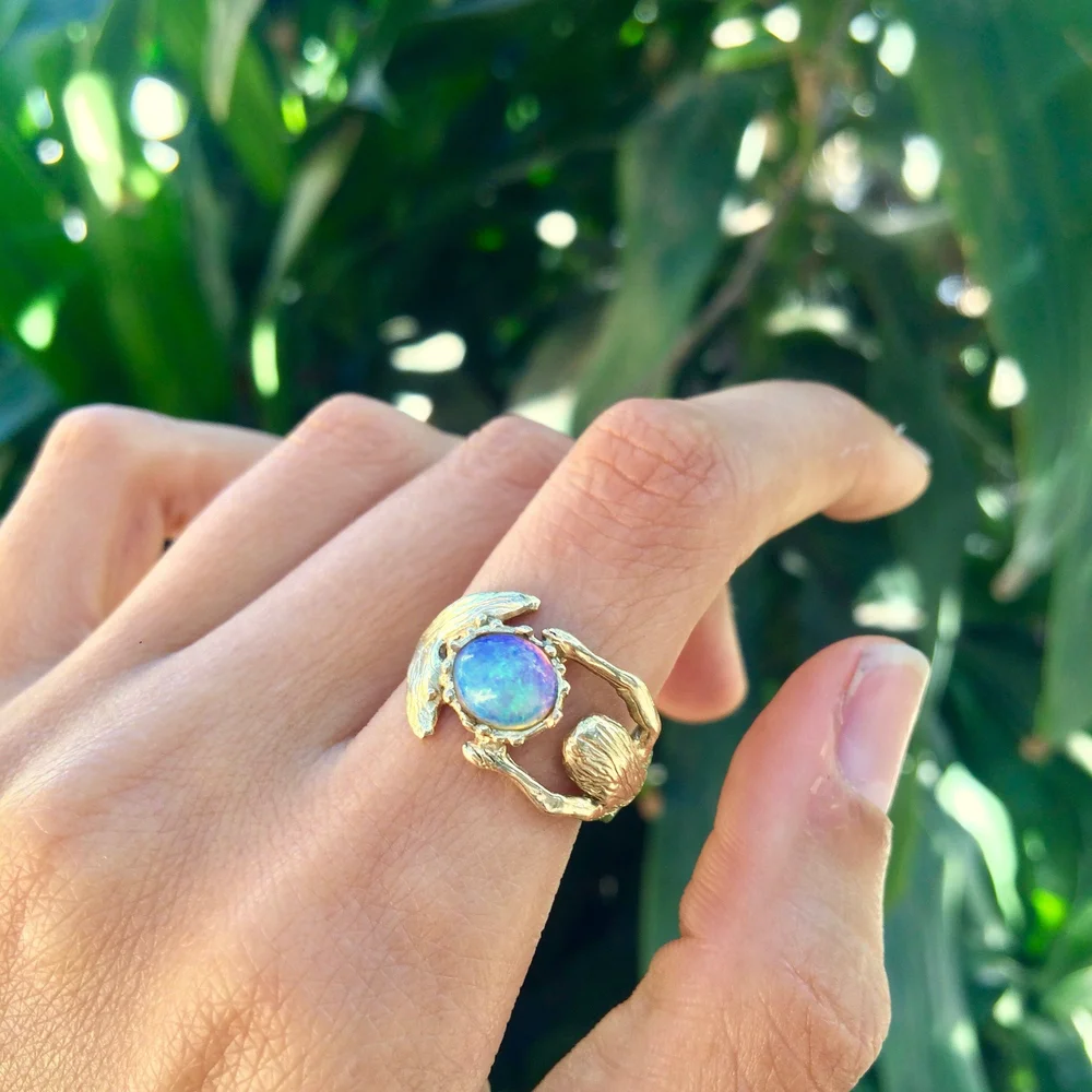 Mermaid Opal Ring Green Opal Mermaid Ring