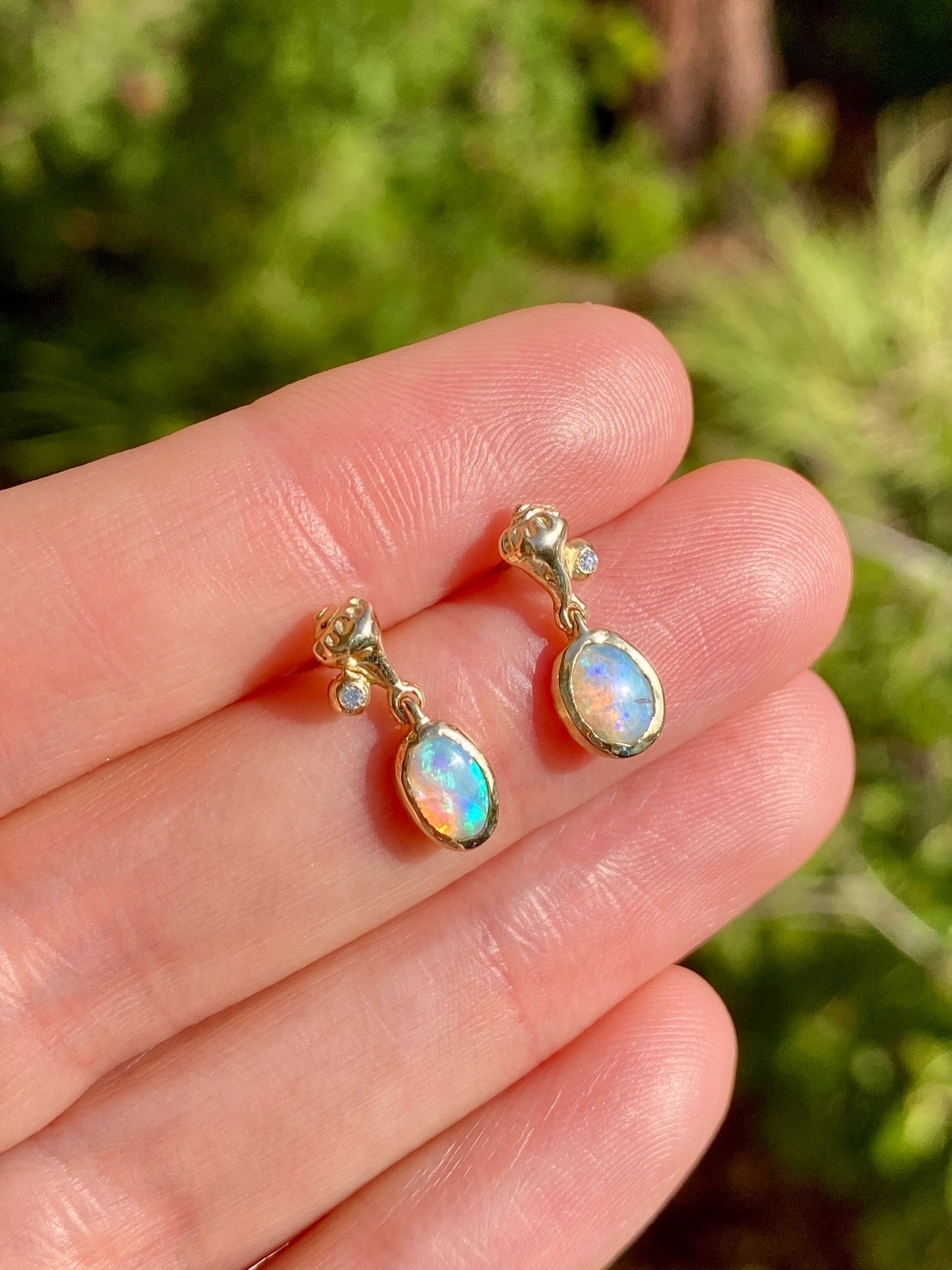 MPD&rsquo;s Whelk, worn three ways! For my fellow October babies and the opal obsessed, I have a few fun opal pairs available to customize these drops!

The Diamond Whelk started out as a sweet and petite stud, evolved into the Dangling Opal option f